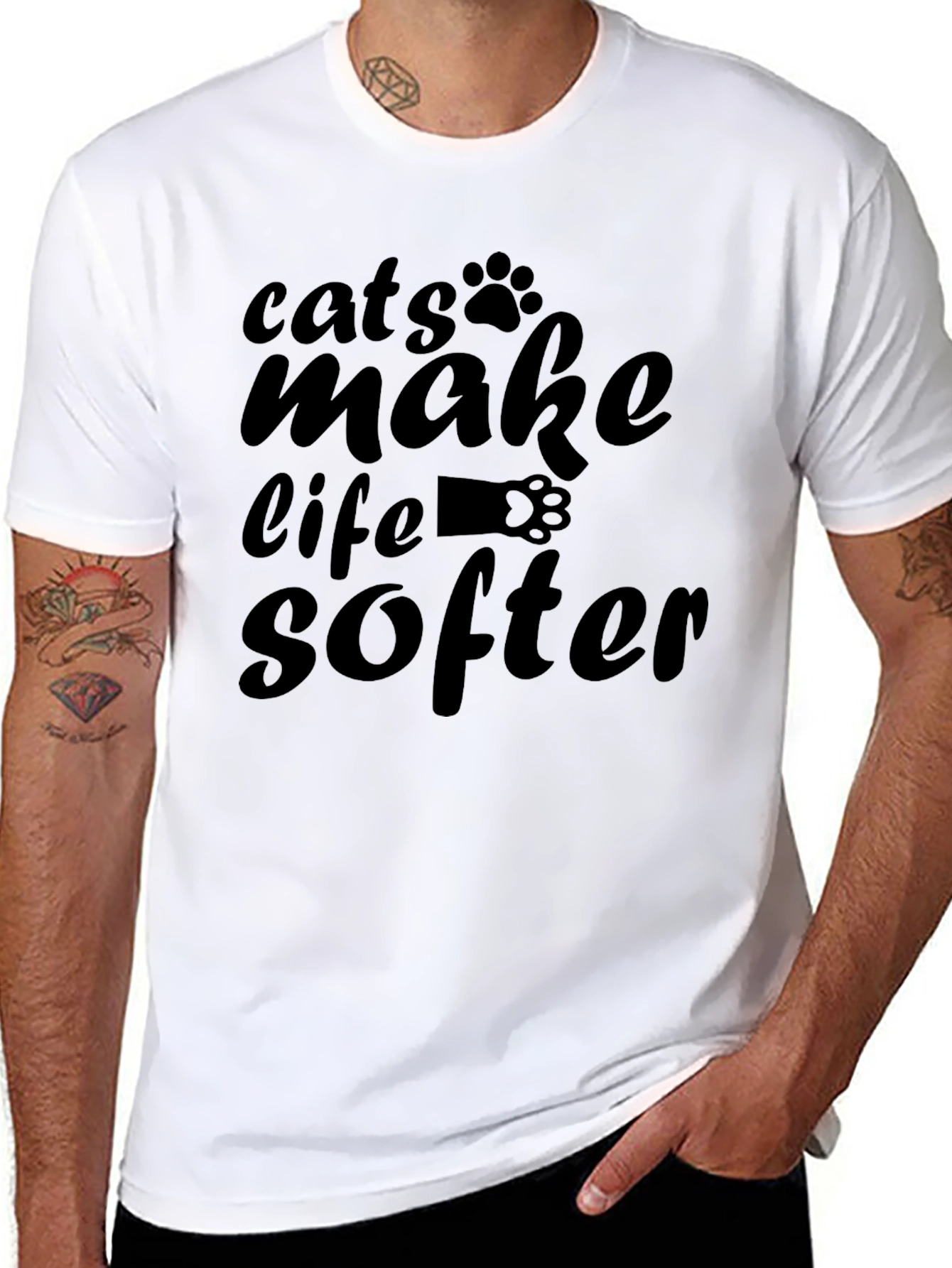 Black Cats Make Life Softer T-Shirt view 8