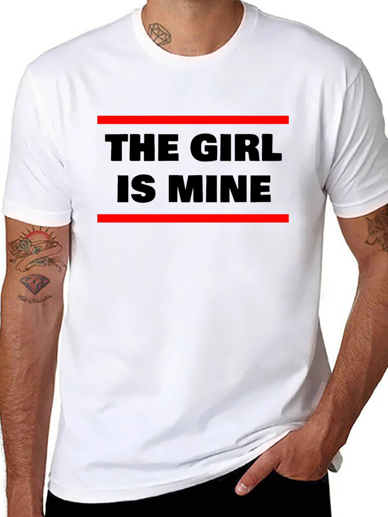 Black The Girl Is Mine Graphic Tee - Black view 8