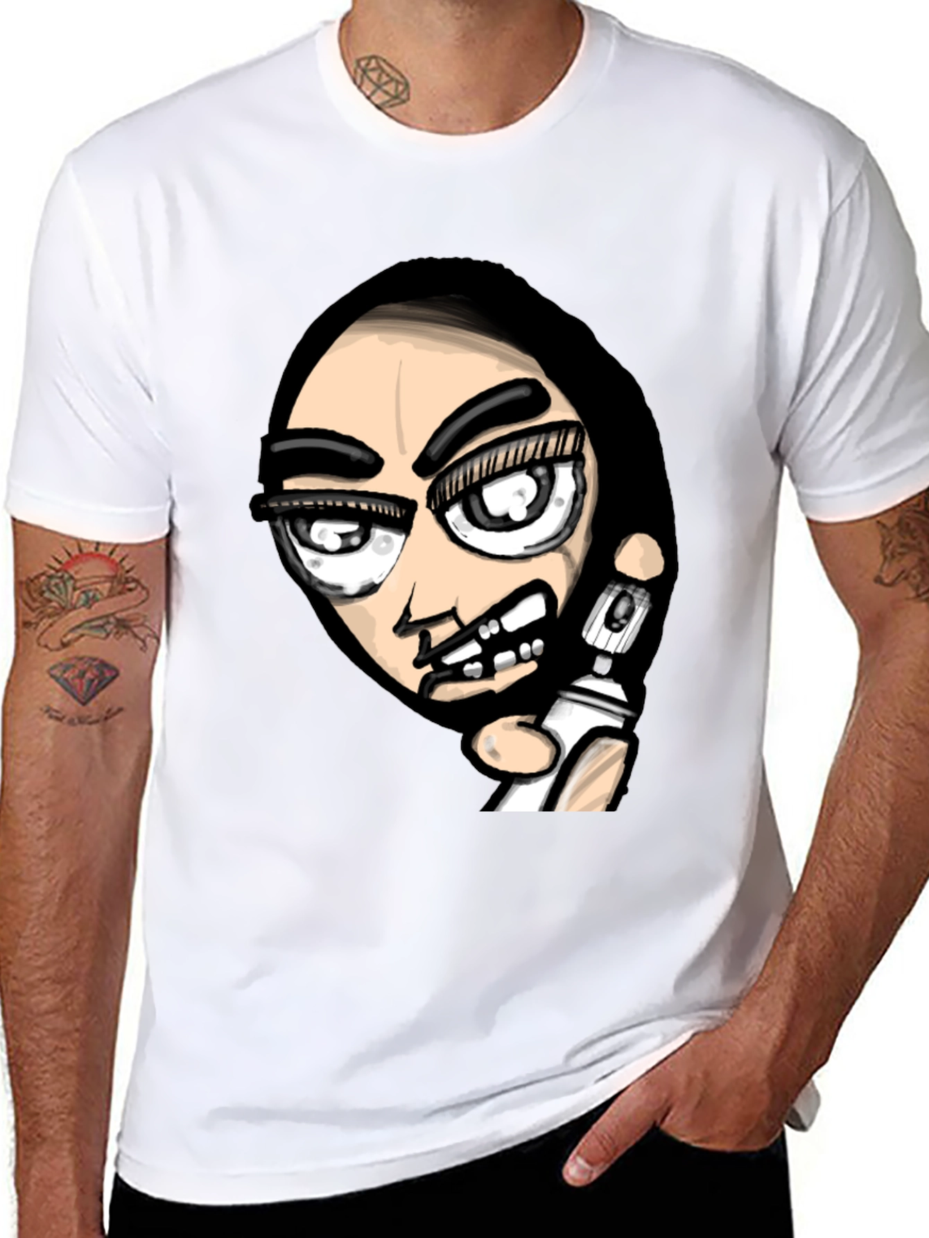 Black Edgy Graffiti Artist Graphic Black T-Shirt view 8