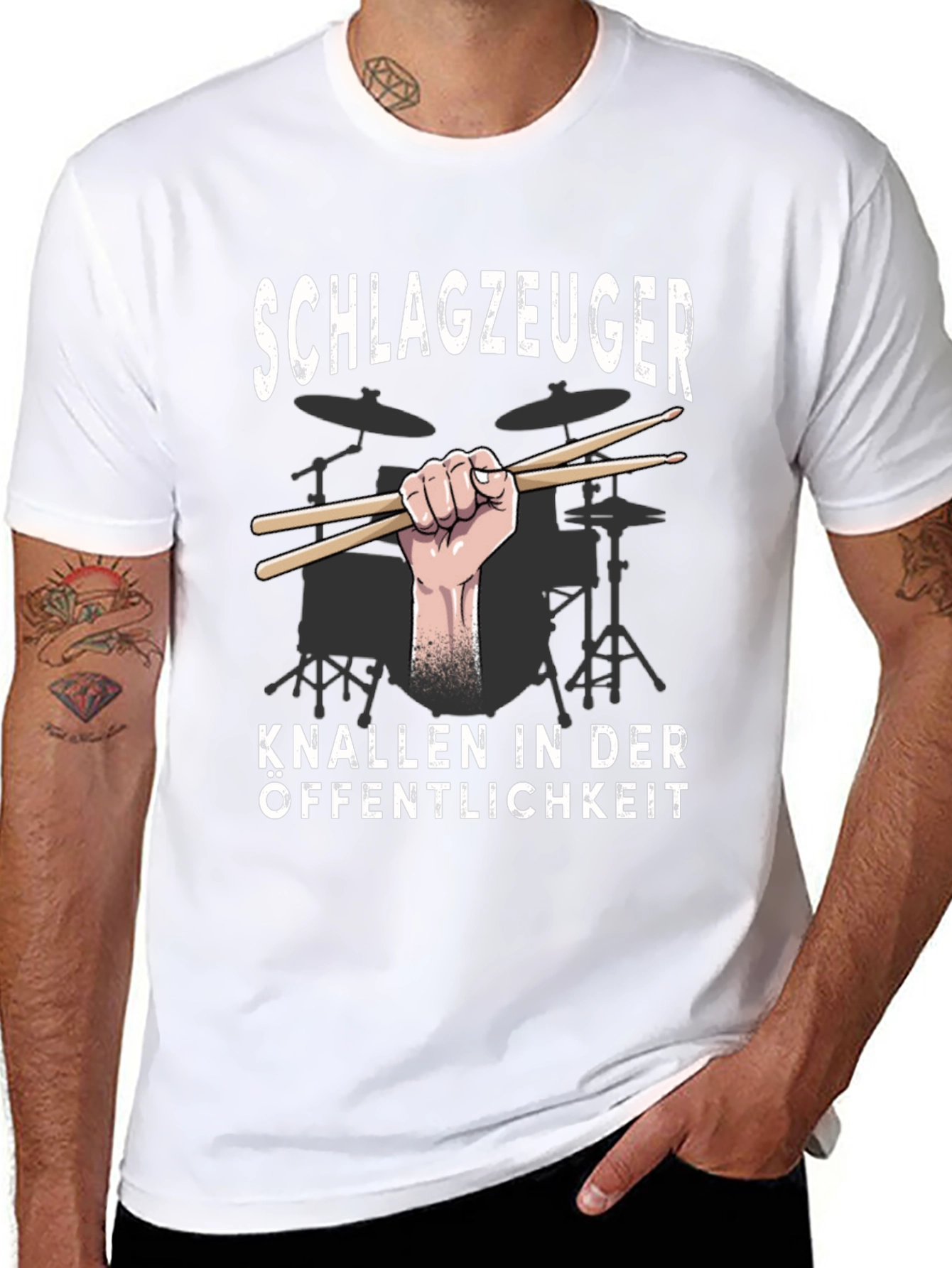 Black Drummer Shirt - Schlagzeuger Knallen In Der Offentlichkeit Tee view 8