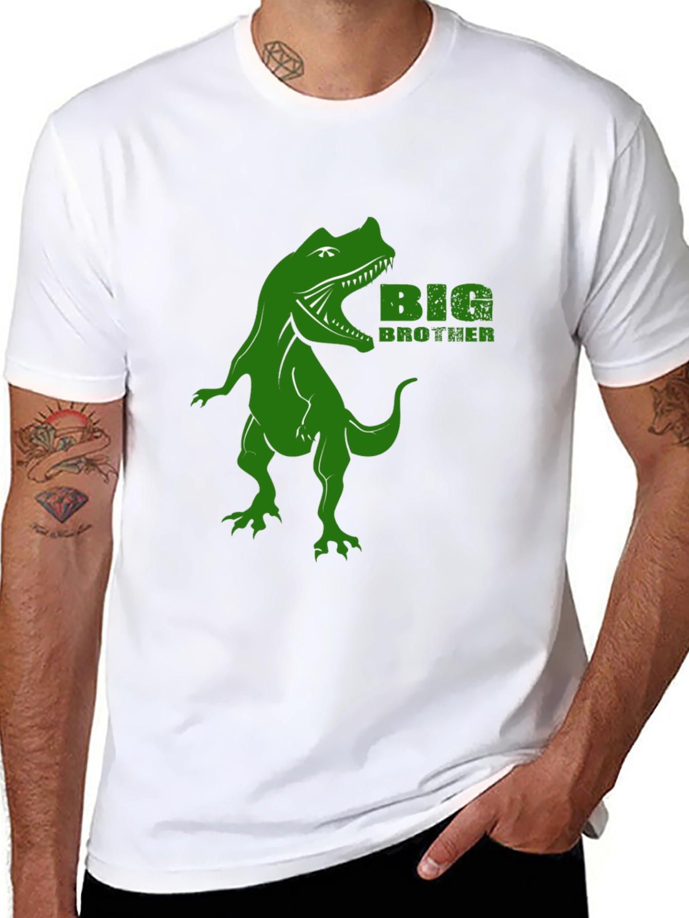 Black Big Brother Dinosaur T-Shirt - Black Dino Tee view 8