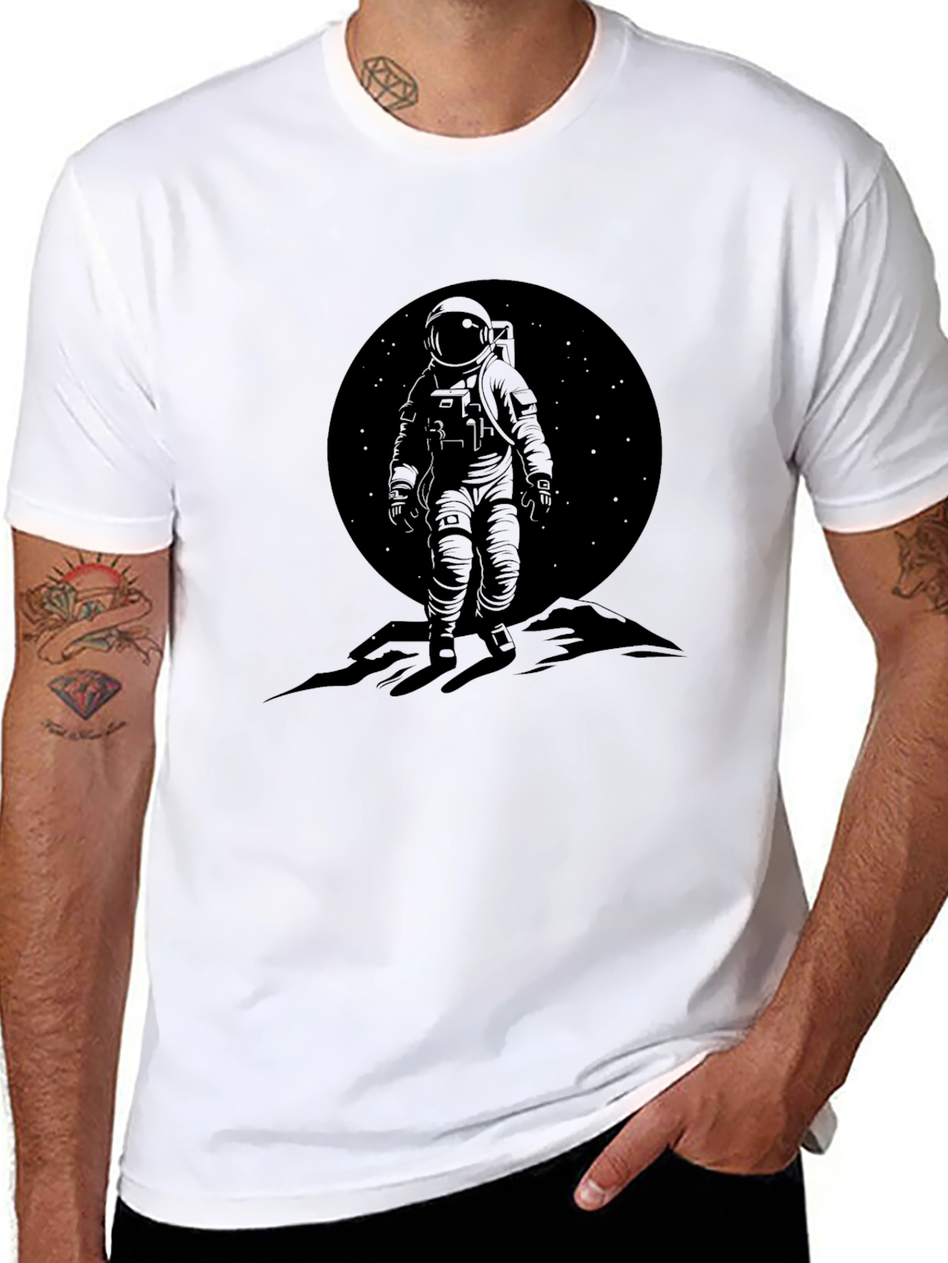 Black Astronaut Graphic Tee - Space Explorer Design view 8