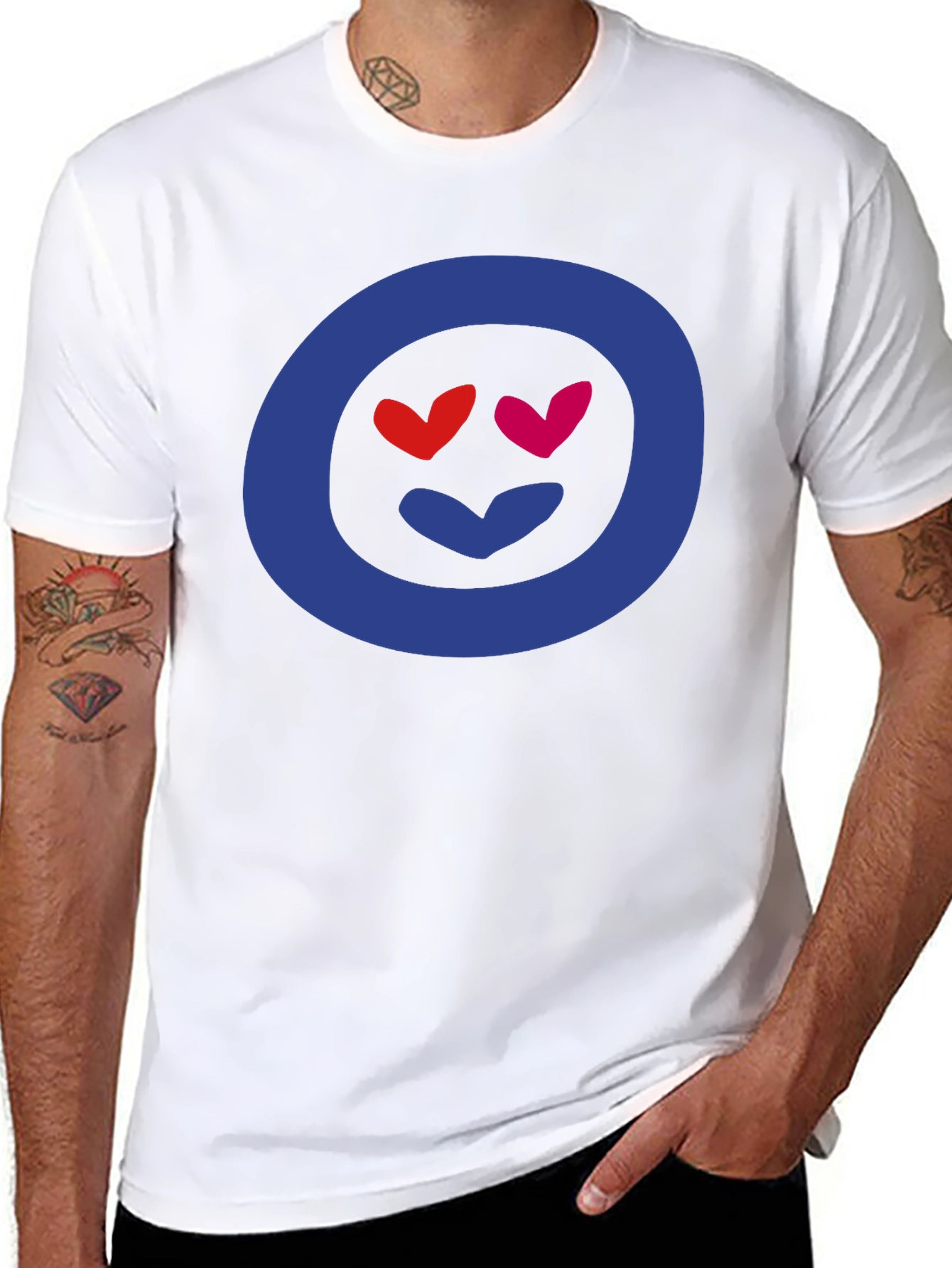 Black Heart Eyes Emoji Graphic Tee - Black Cotton Blend view 8