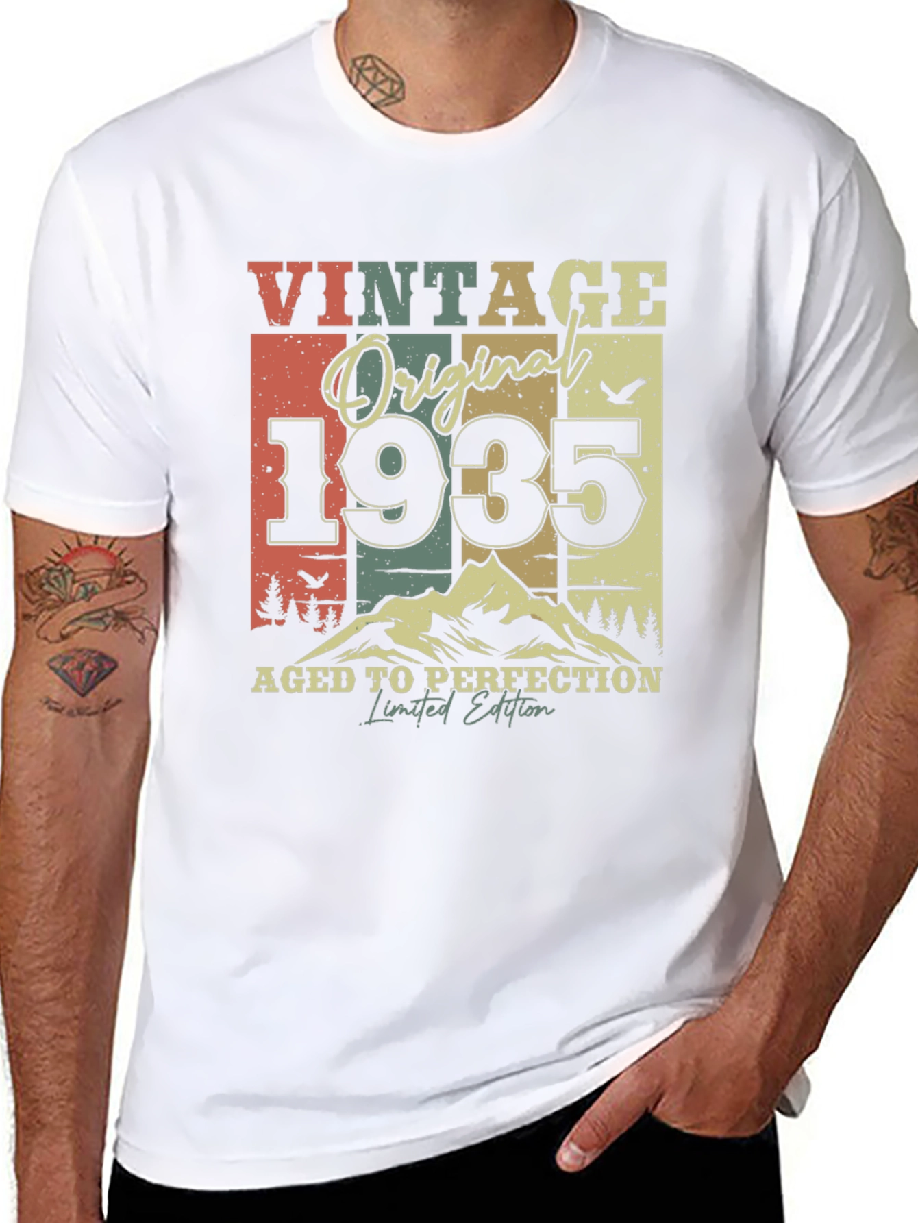 Black Vintage 1935 Aged to Perfection T-Shirt view 8
