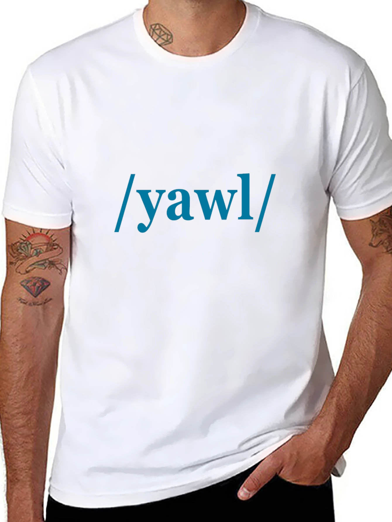 Black Phonetic Yawl Tee - Linguistics Humor view 8