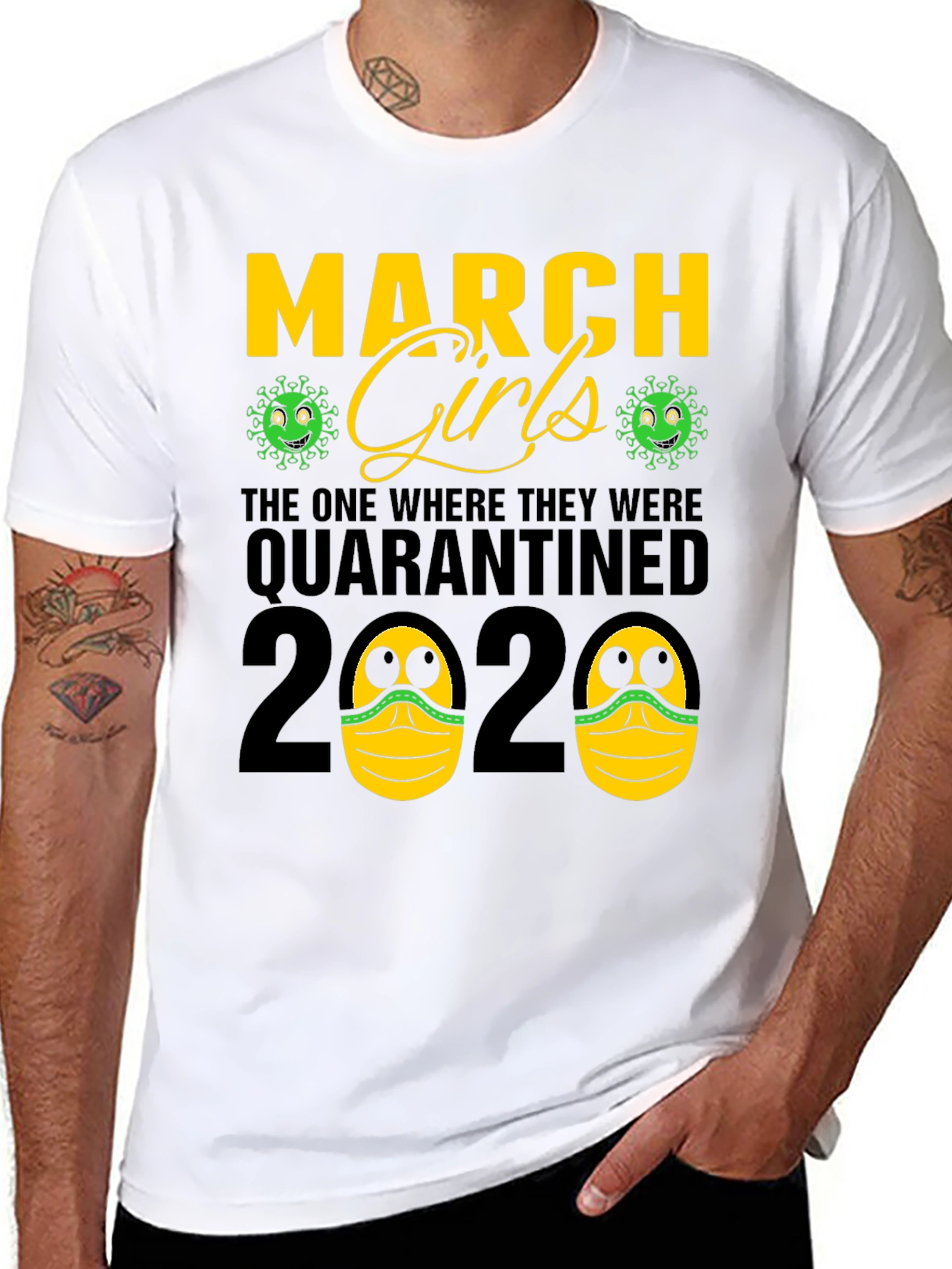 Black March Girls Quarantined 2020 Graphic Tee view 8