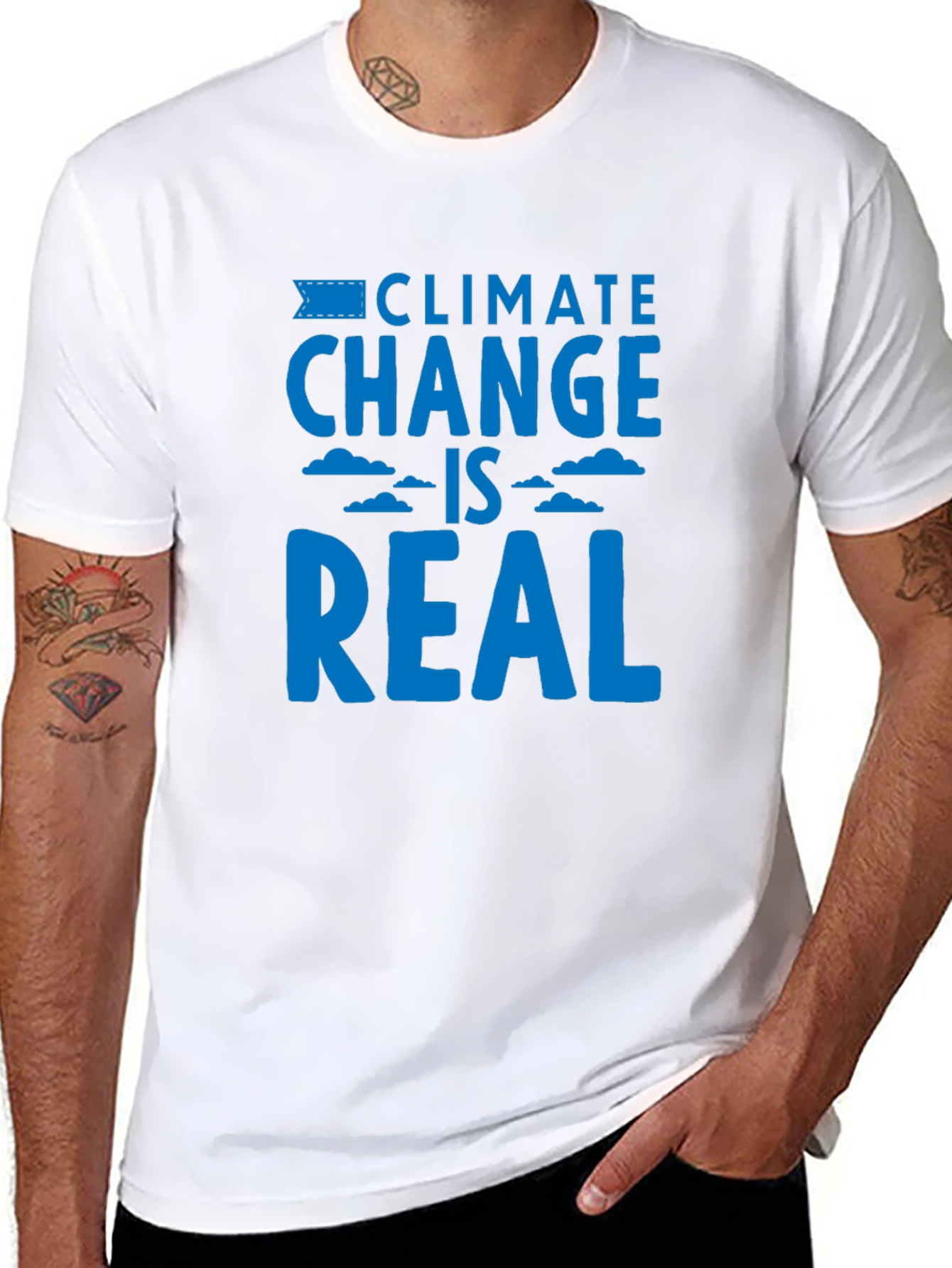 Black Climate Change is Real Graphic T-Shirt view 8