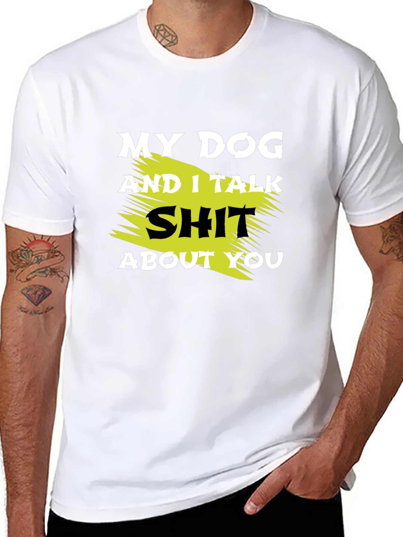 Black My Dog and I Talk Shit T-Shirt view 8