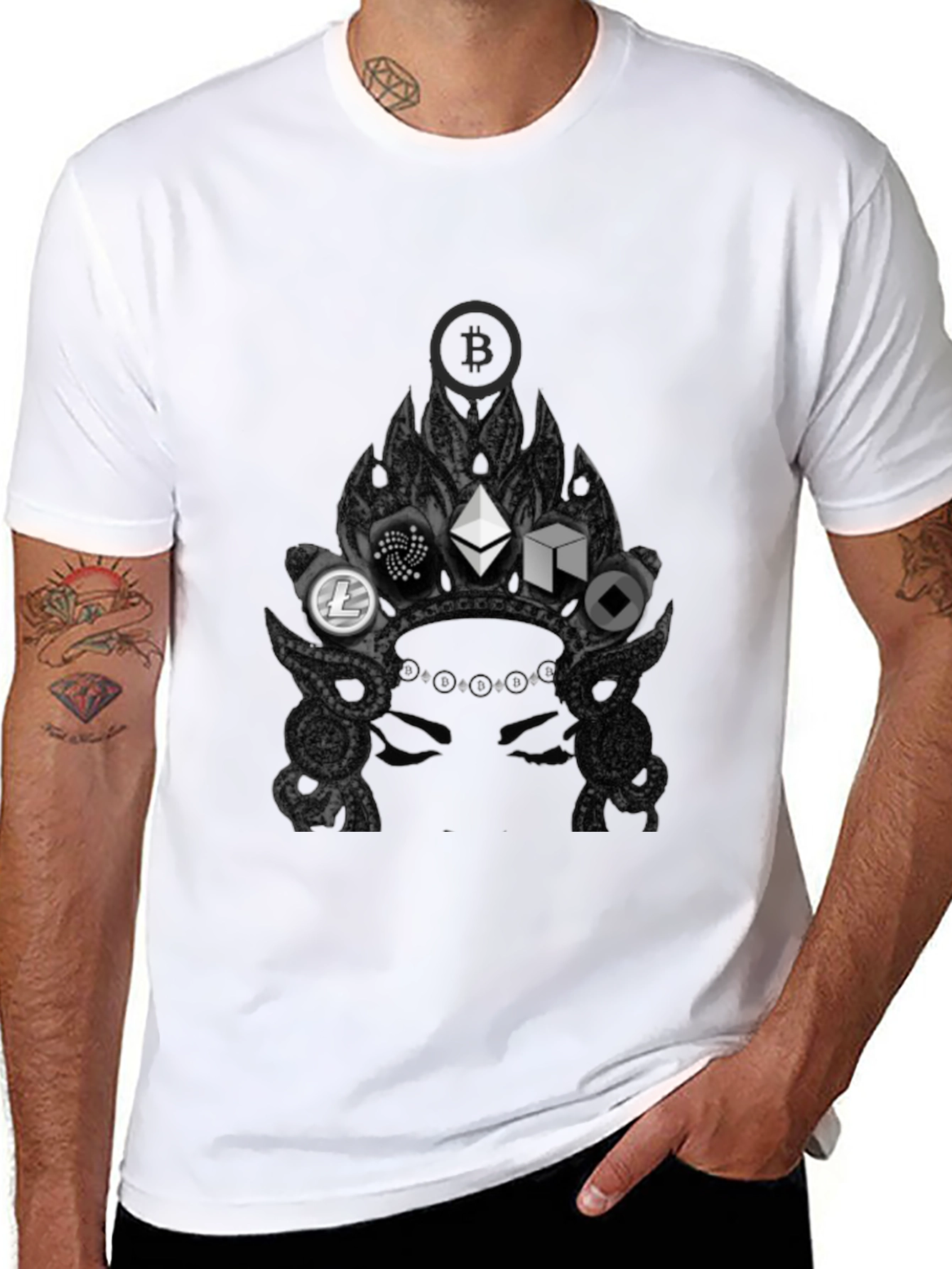 Black Crypto Crown Black Tee view 8