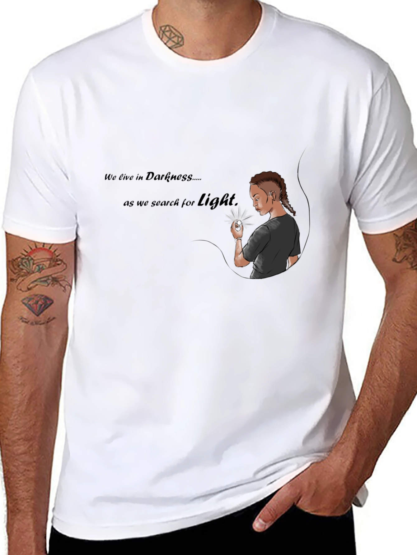 Black Darkness to Light Graphic Tee view 8