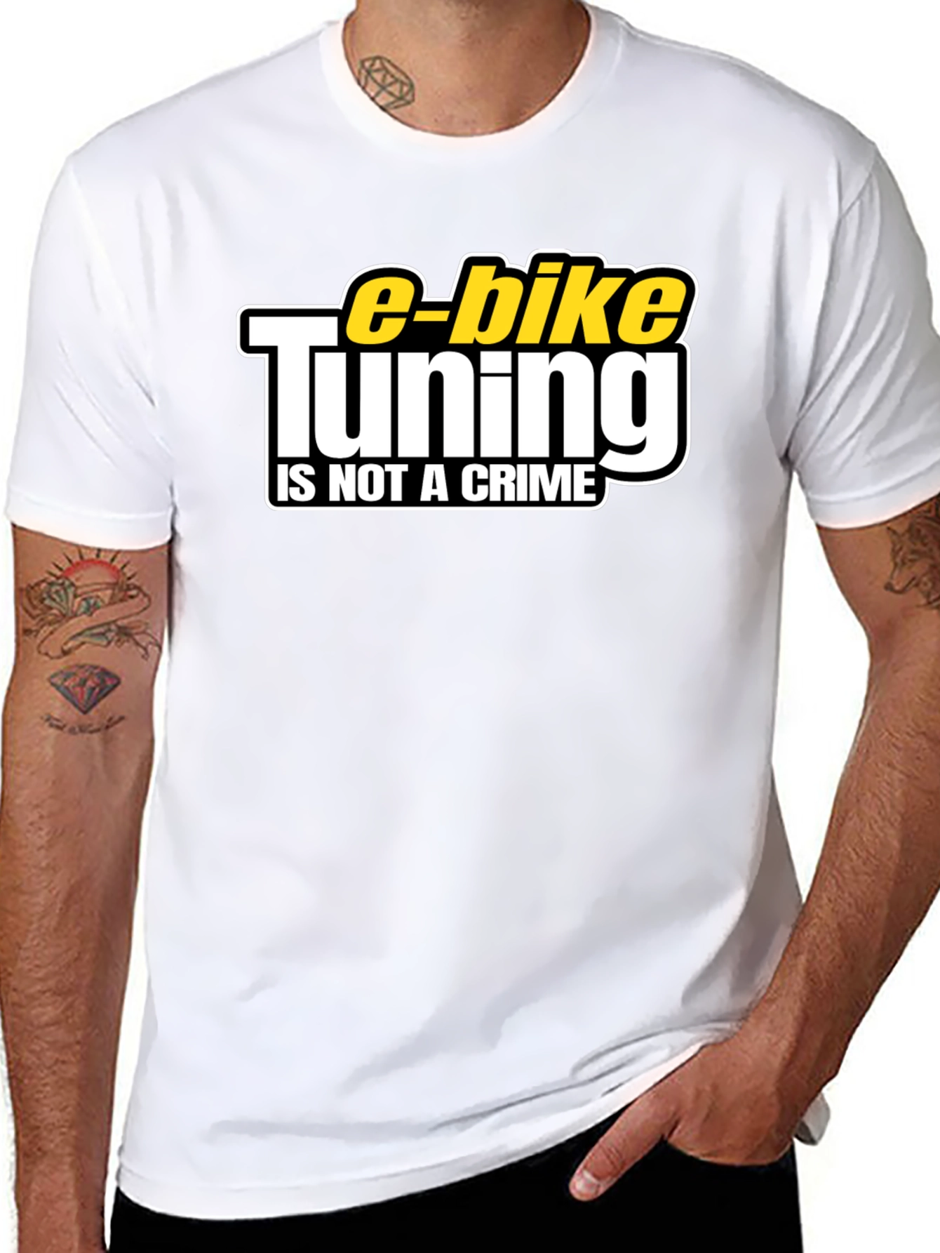 Black E-Bike Tuning Is Not a Crime Black T-Shirt view 8