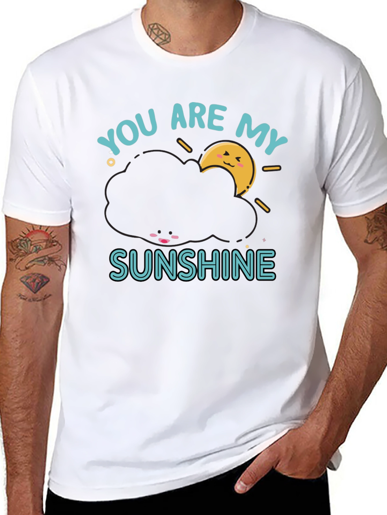 Black You Are My Sunshine Graphic Tee - Cute Cloud Design view 8