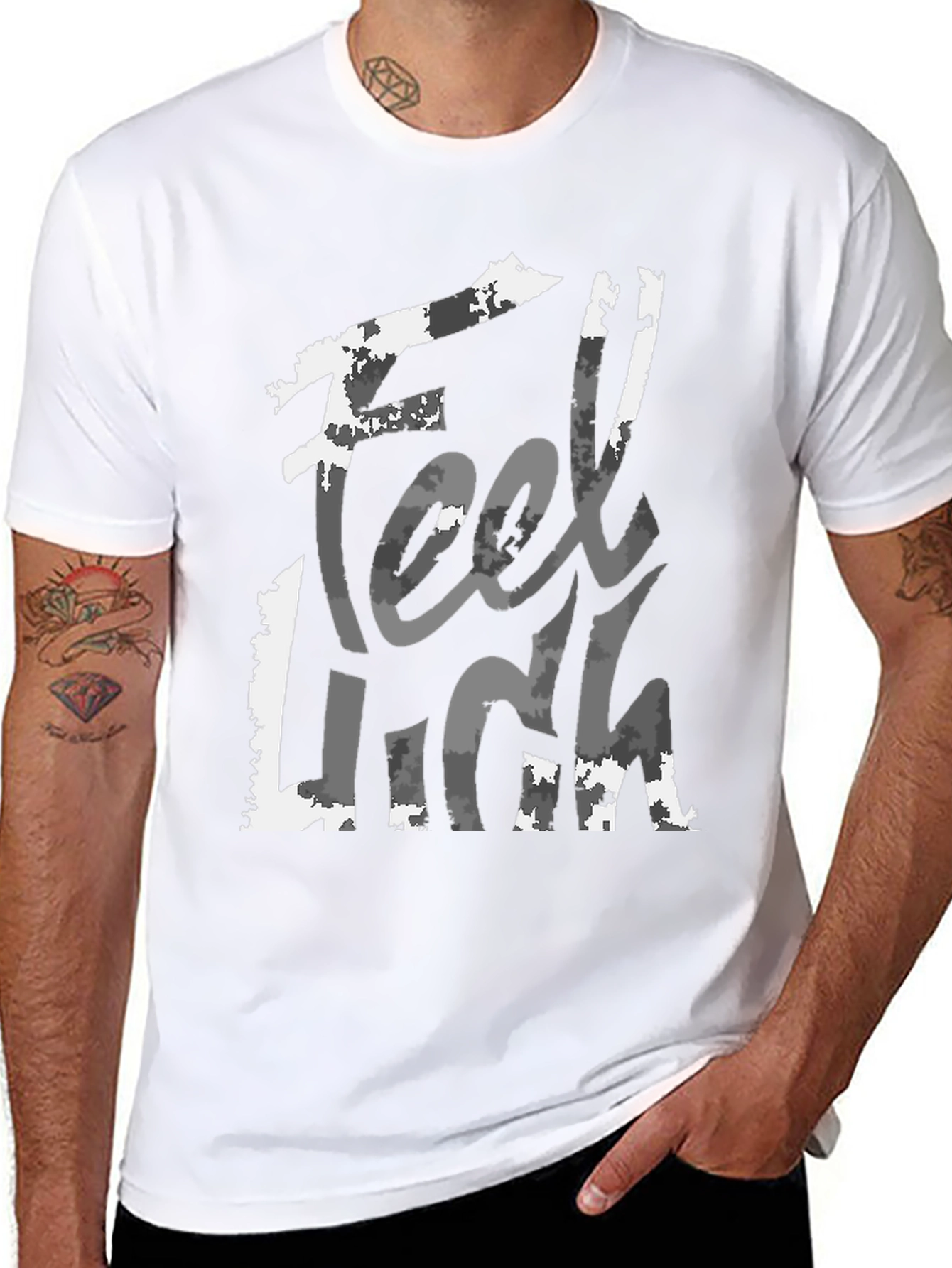 Black Feel Luck T-Shirt - Stylish Graphic Tee for Men view 8
