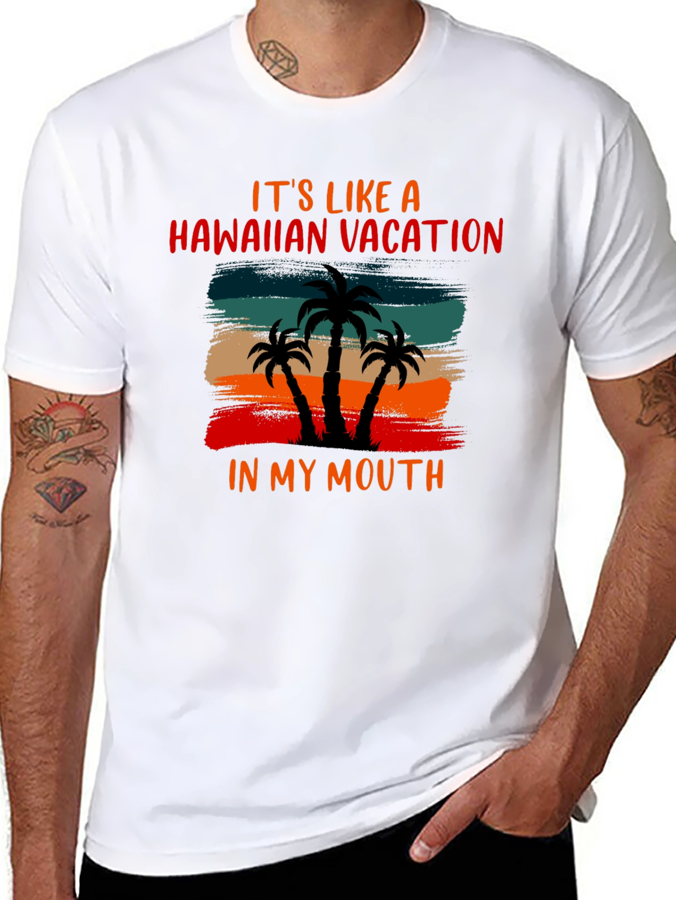 Black Hawaiian Vacation Graphic Tee view 8