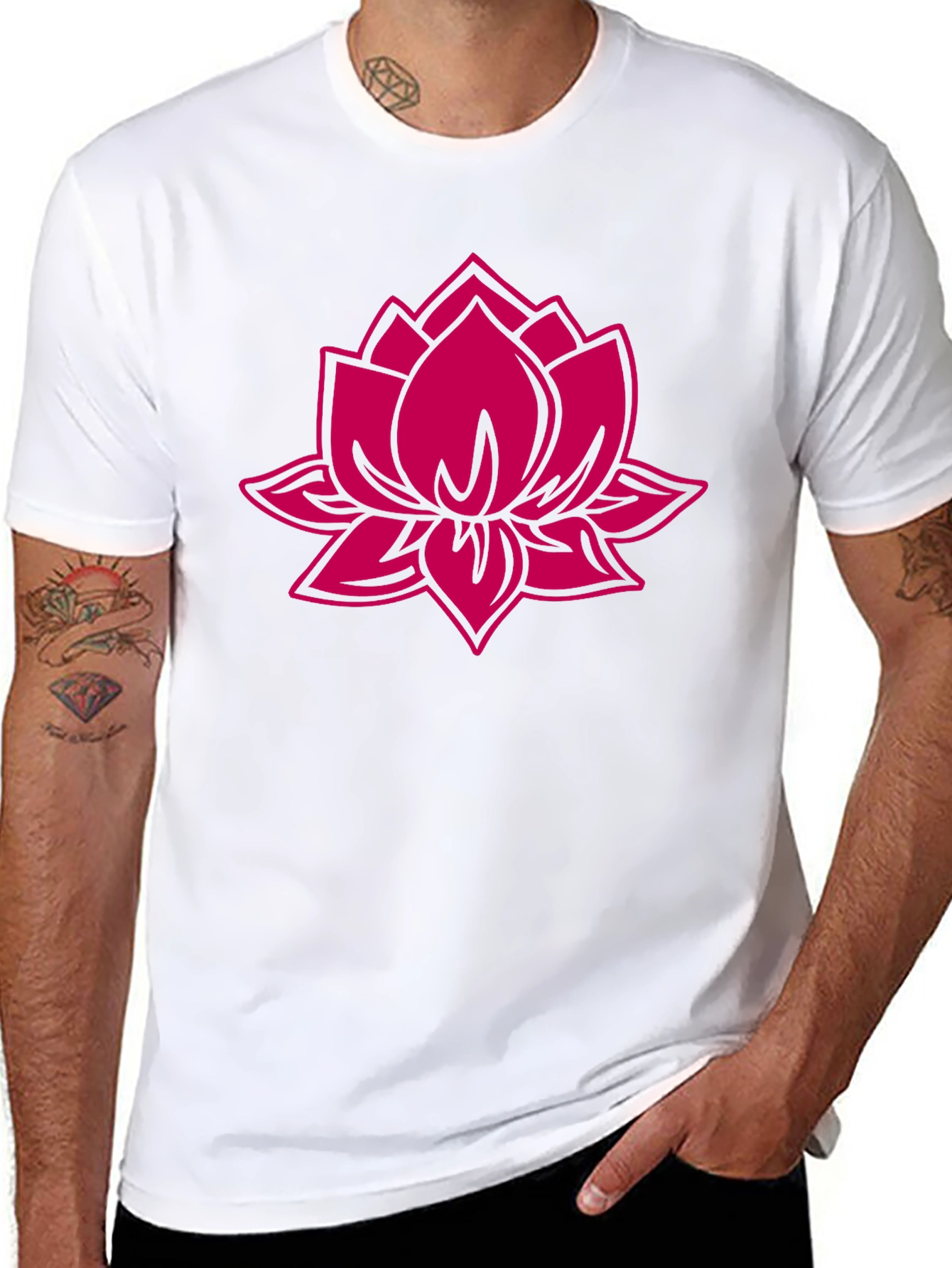 Black Lotus Flower Graphic Tee view 8