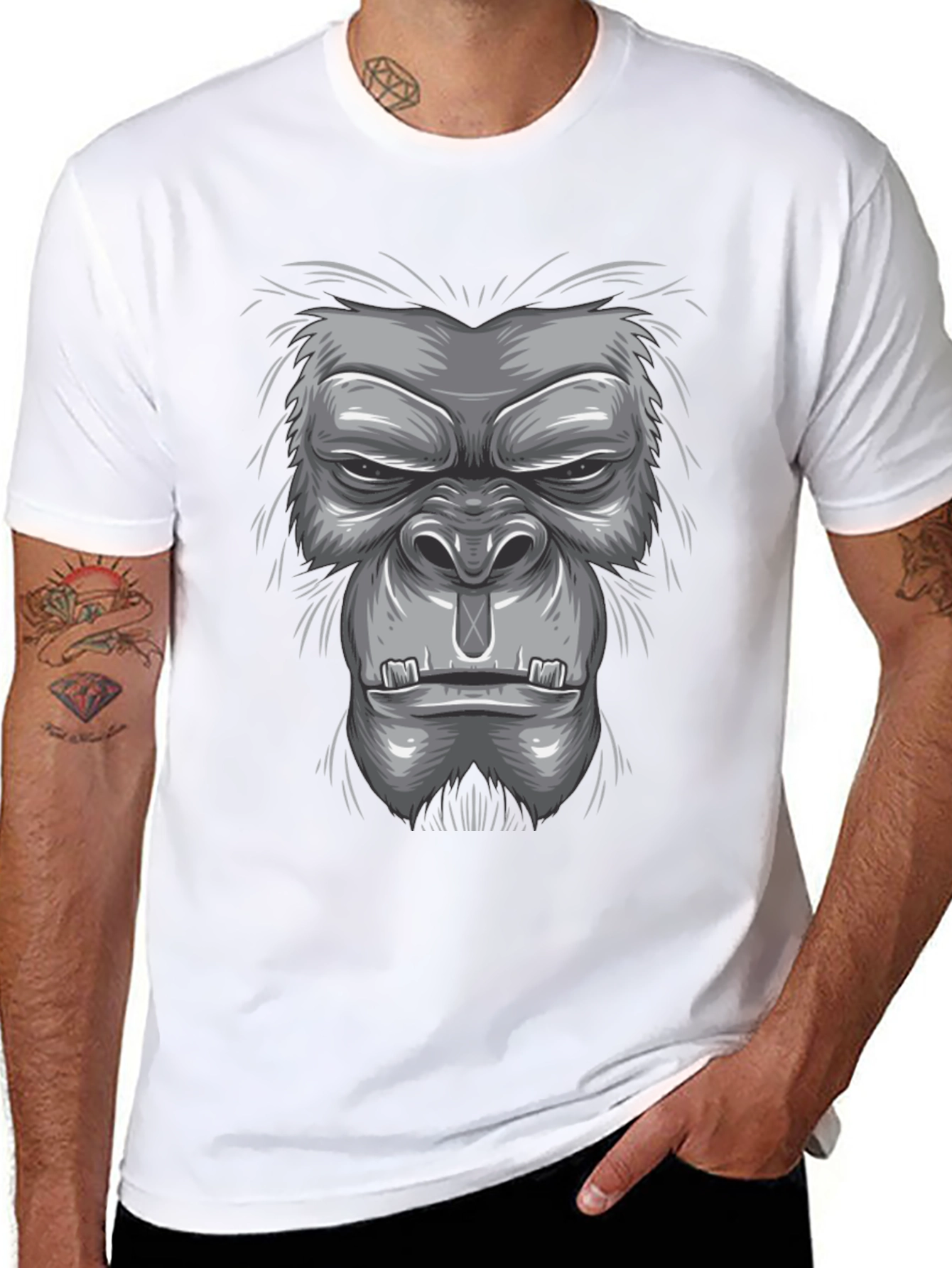 Black Gorilla Graphic Tee - Bold Animal Design view 8