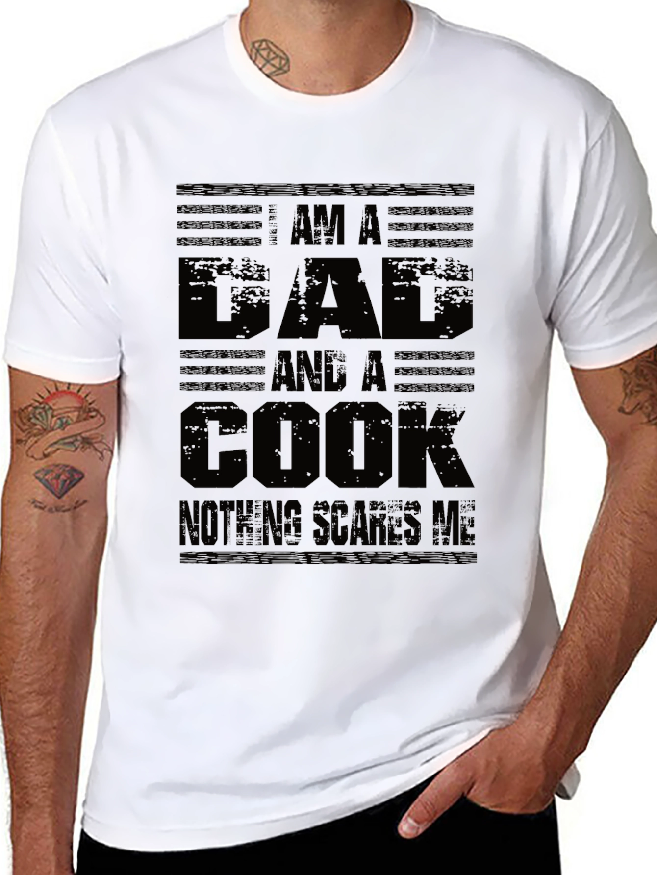 Black Dad and Cook T-Shirt - Nothing Scares Me! view 8
