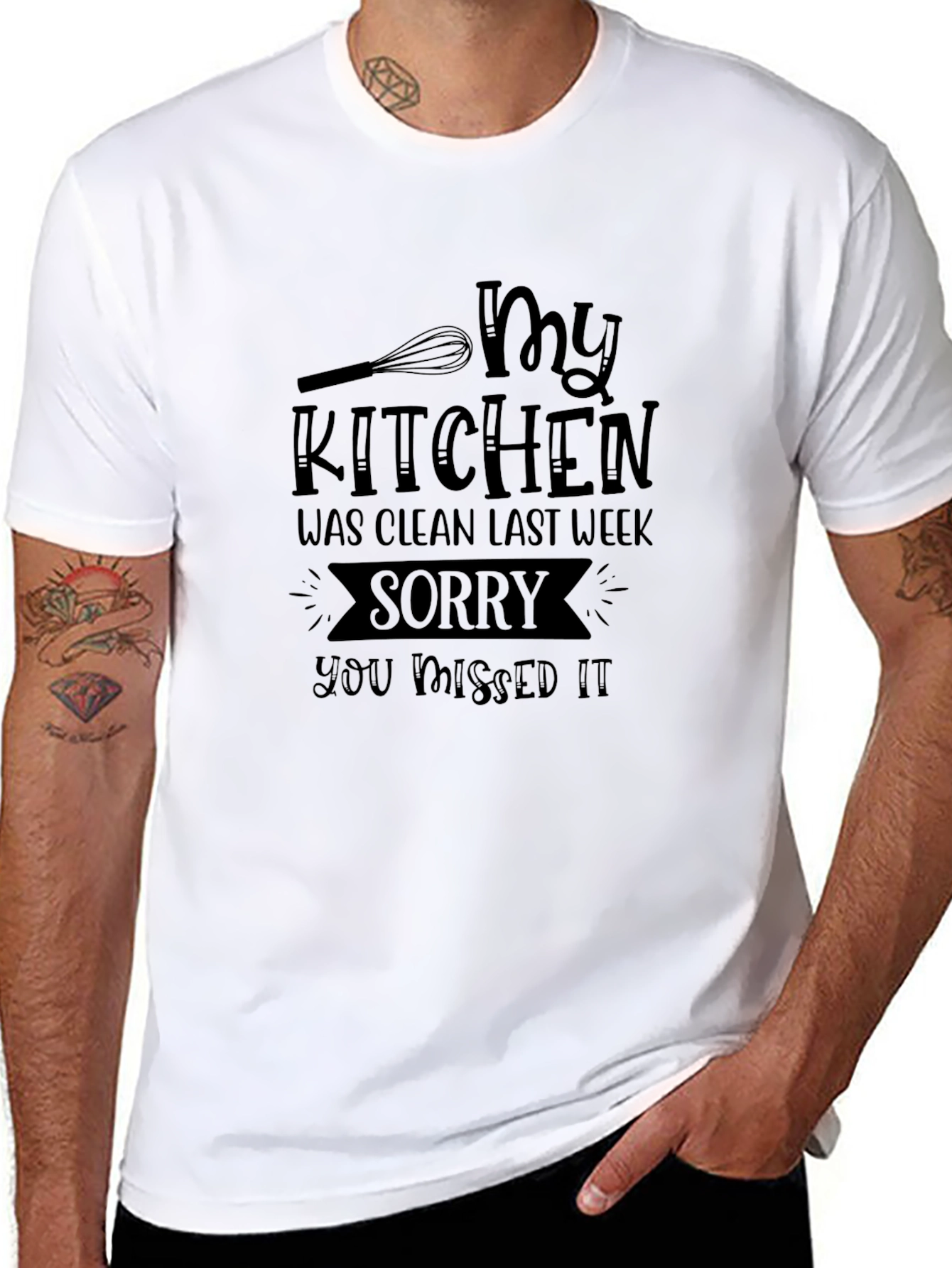 Black Funny Kitchen Humor T-Shirt - Clean Last Week view 8
