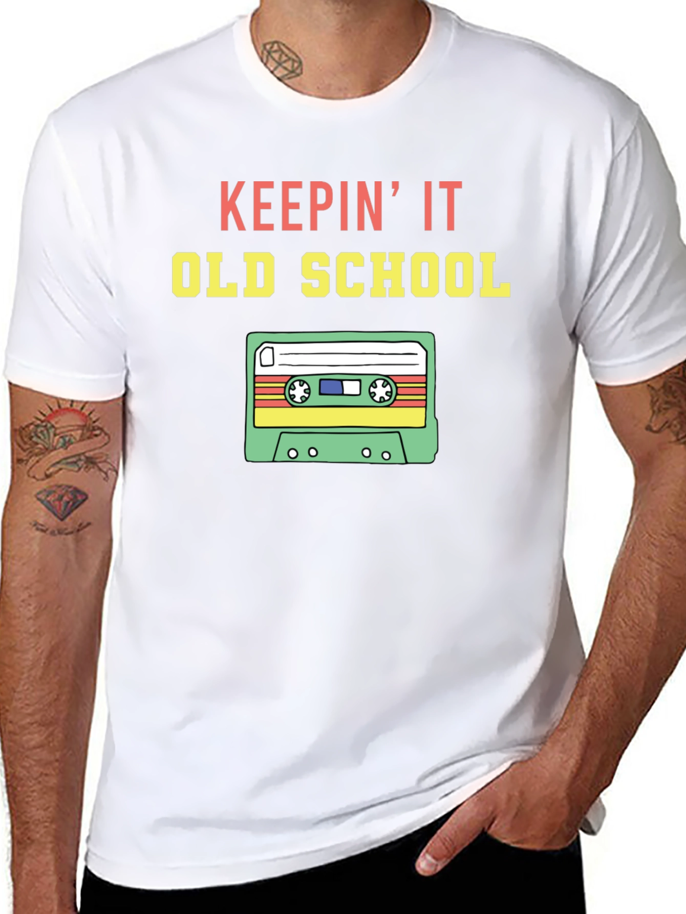 Black Keepin' it Old School Graphic T-Shirt view 8