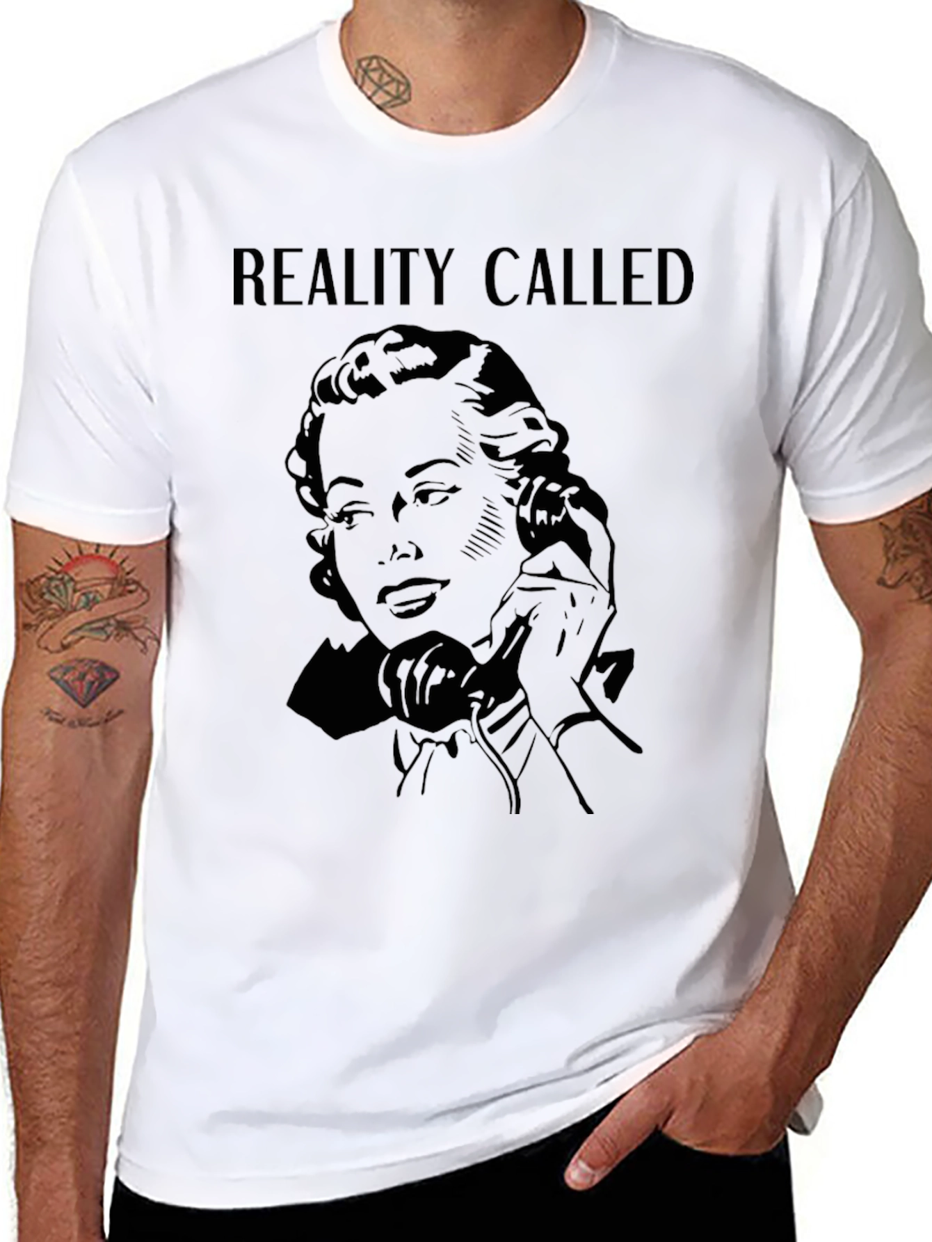 Black Reality Called Funny Retro T-Shirt view 8