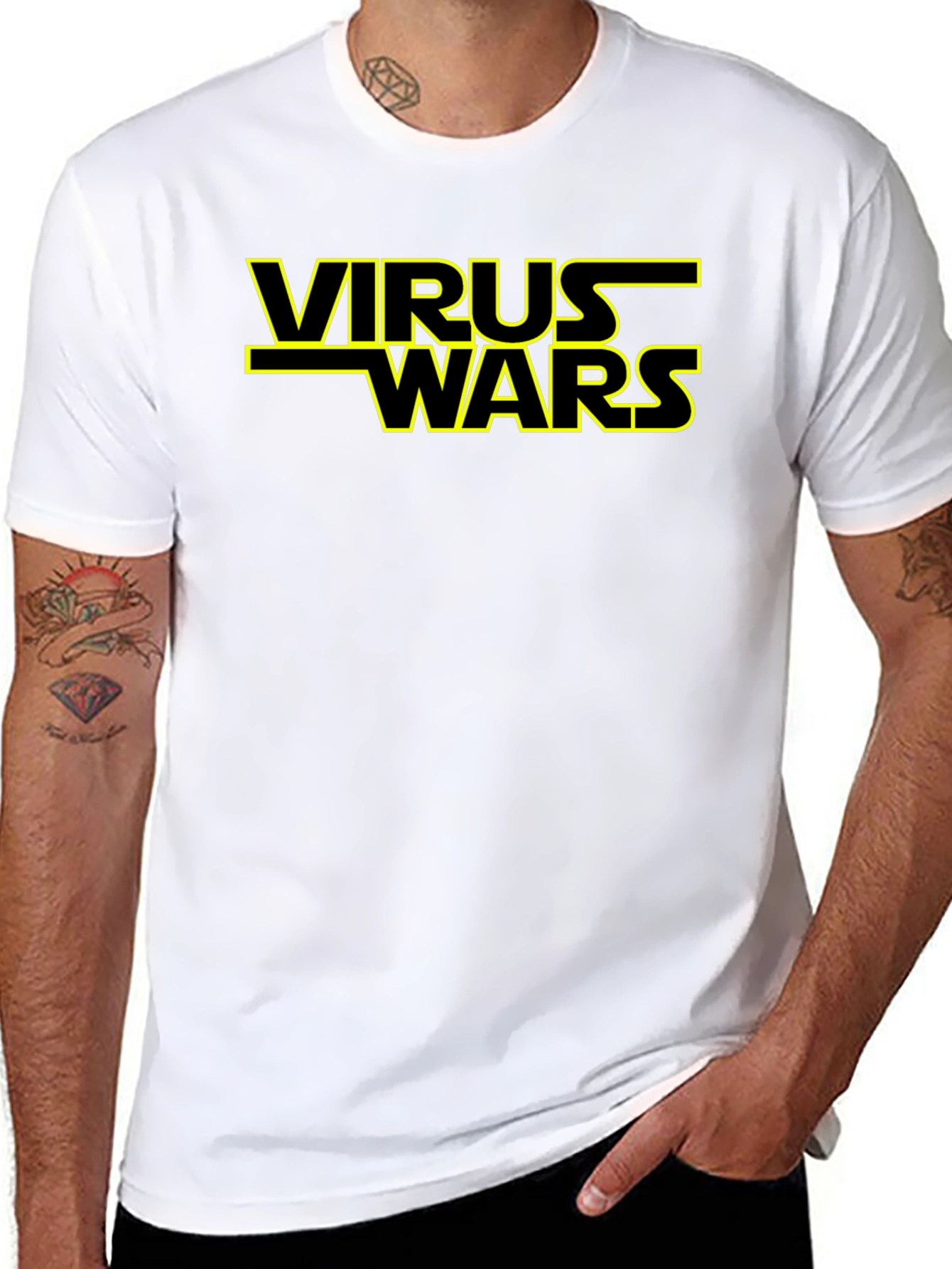 Black Virus Wars Graphic Tee - Novelty T-Shirt view 8