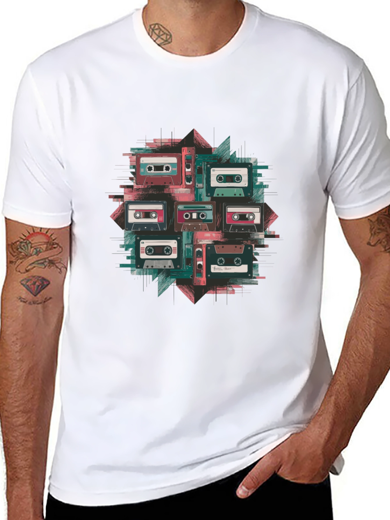 Black Retro Cassette Tape Graphic Tee view 8