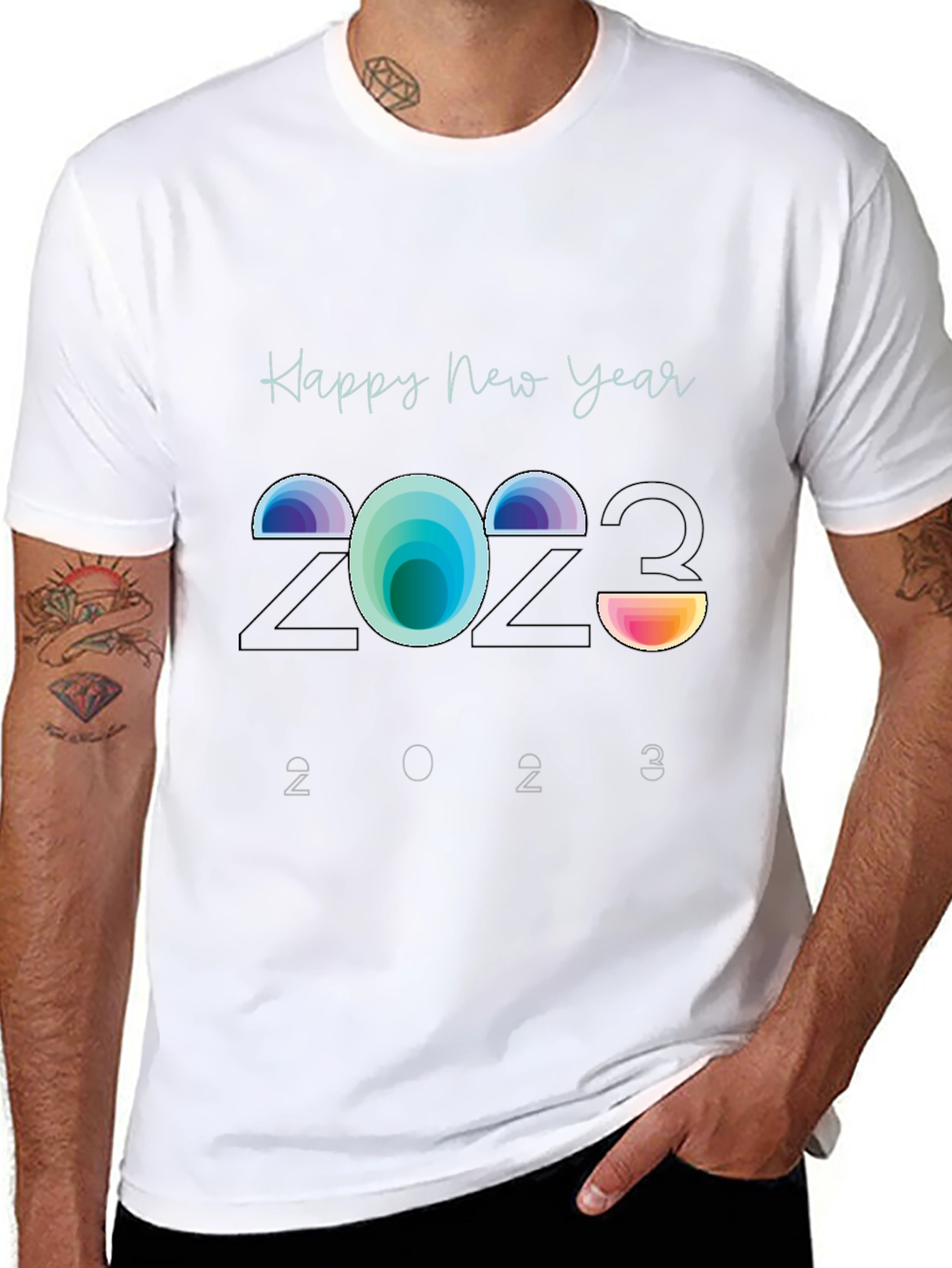 Black Happy New Year 2023 Graphic Tee view 8