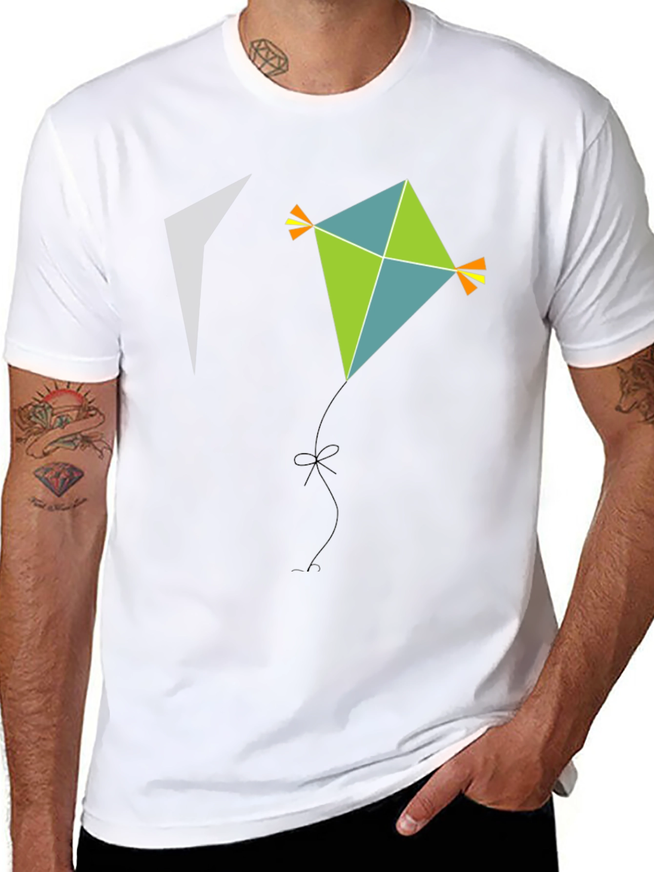 Black Kite Graphic Tee - Black Cotton Casual Wear view 8