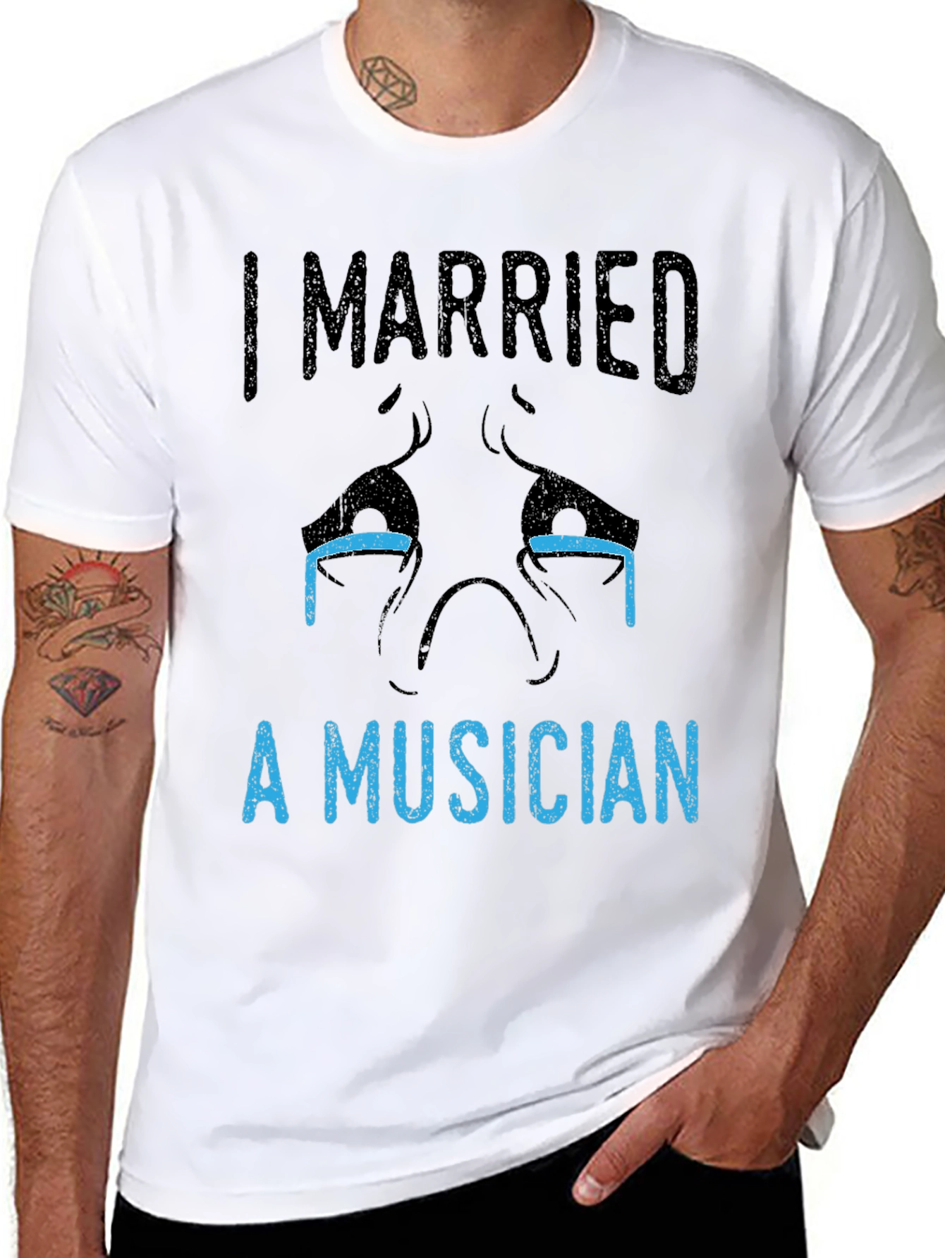 Black I Married A Musician Graphic T-Shirt view 8