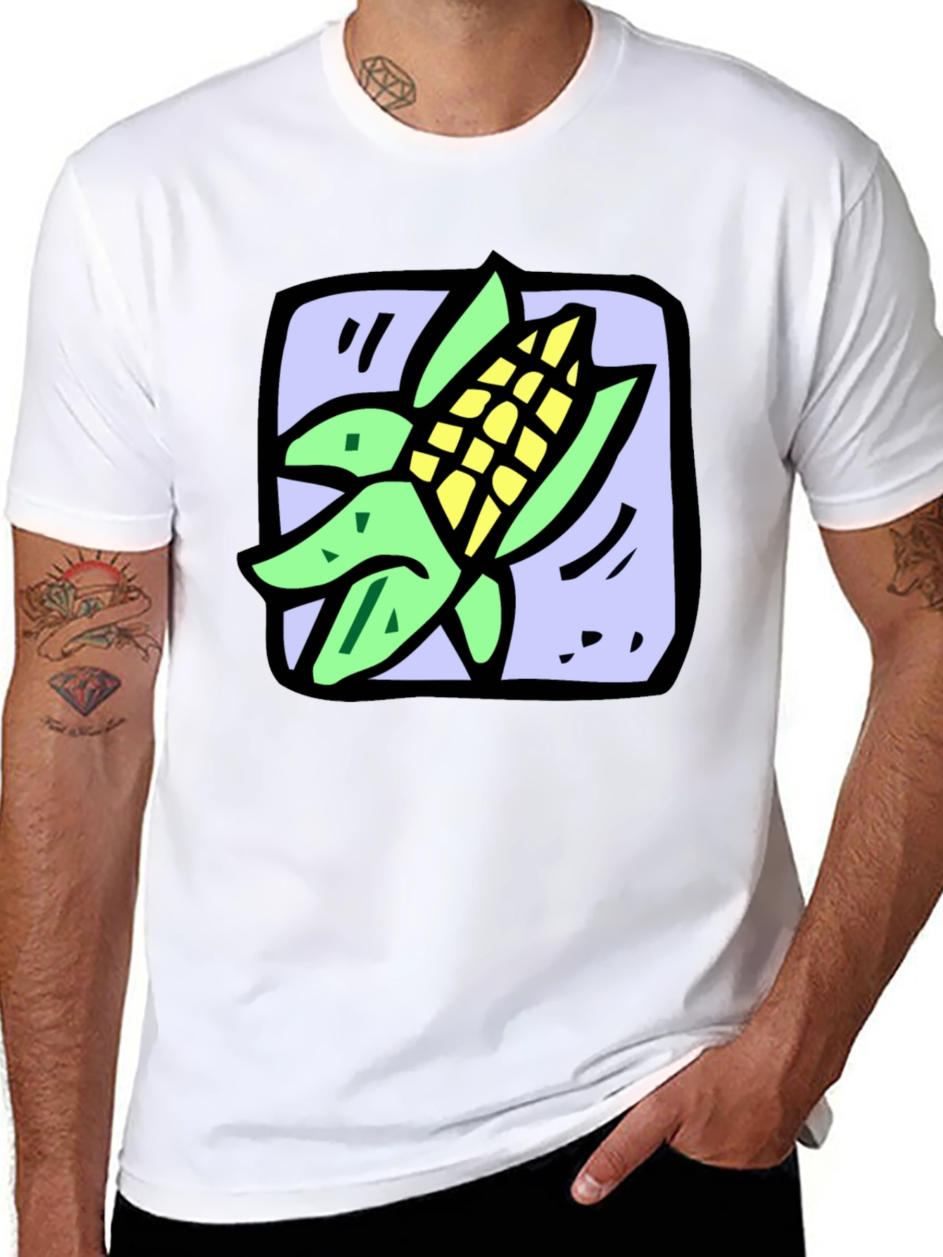 Black Corn Graphic T-Shirt - Quirky Food Tee view 8