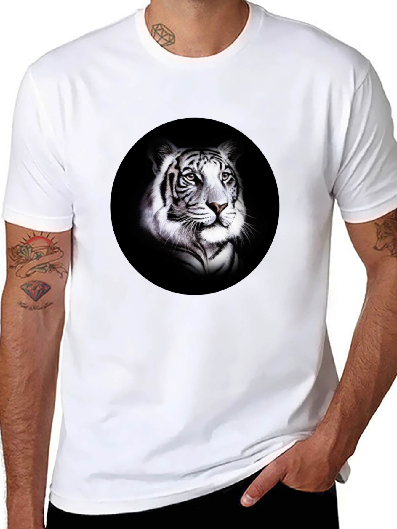 Black Black Tiger Graphic T-Shirt - Bold Animal Print view 8