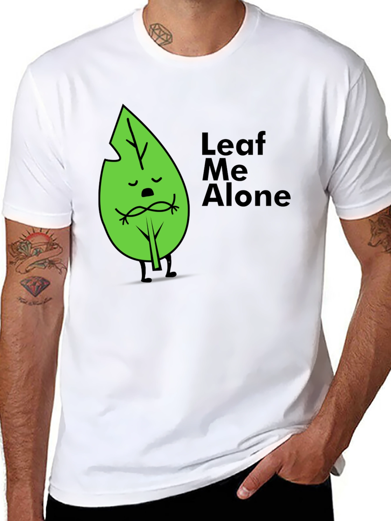 Black Leaf Me Alone Graphic T-Shirt - Soft Cotton Blend view 8