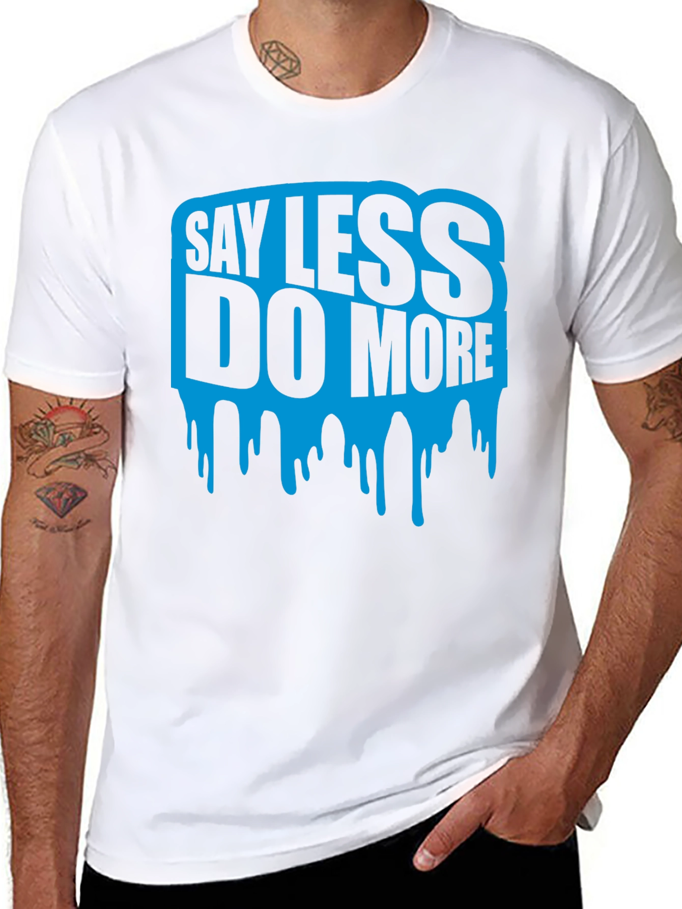 Black Say Less Do More Graphic Tee - Black view 8