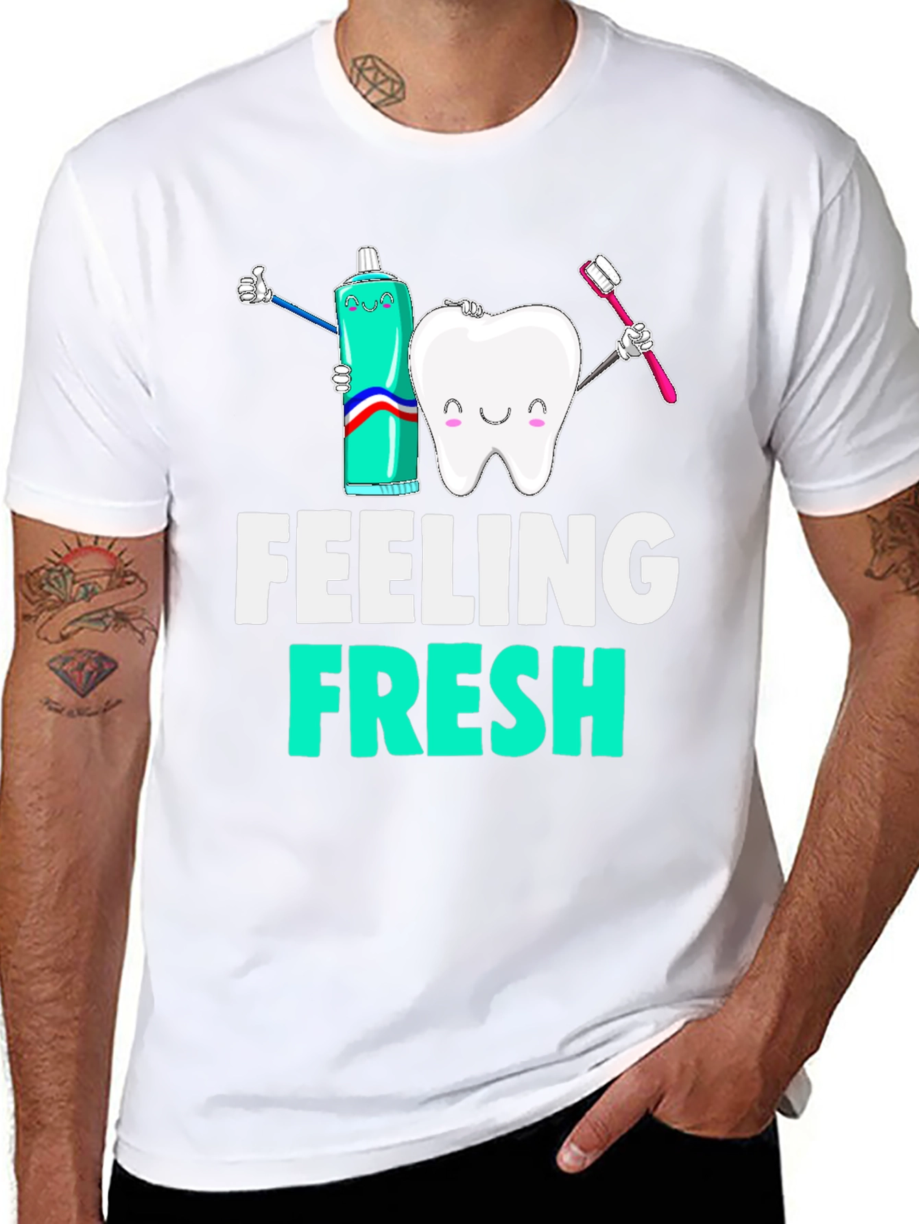 Black Feeling Fresh Graphic Tee - Dental Hygiene T-Shirt view 8