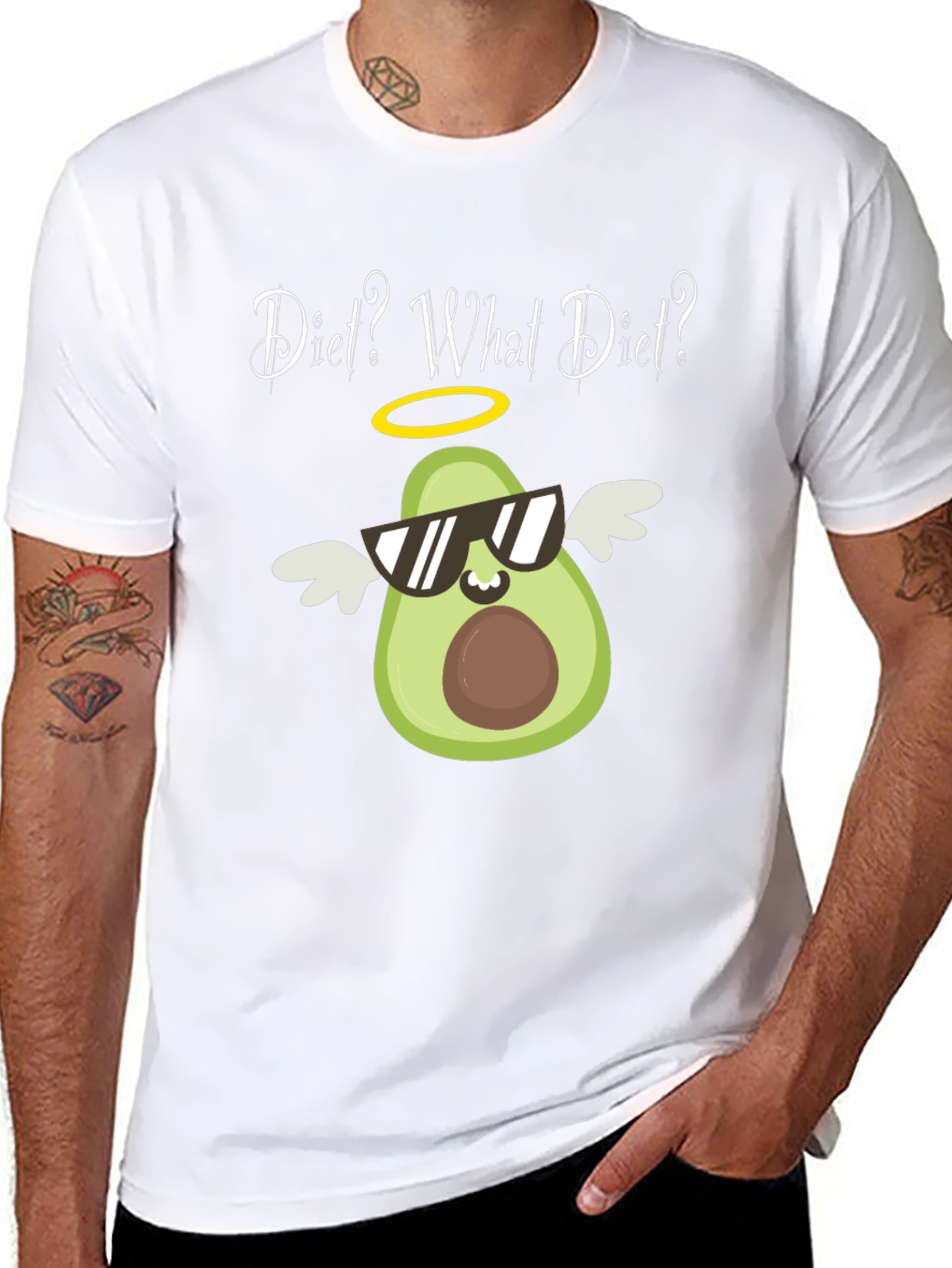 Black Diet? What Diet? Avocado Graphic T-Shirt view 8