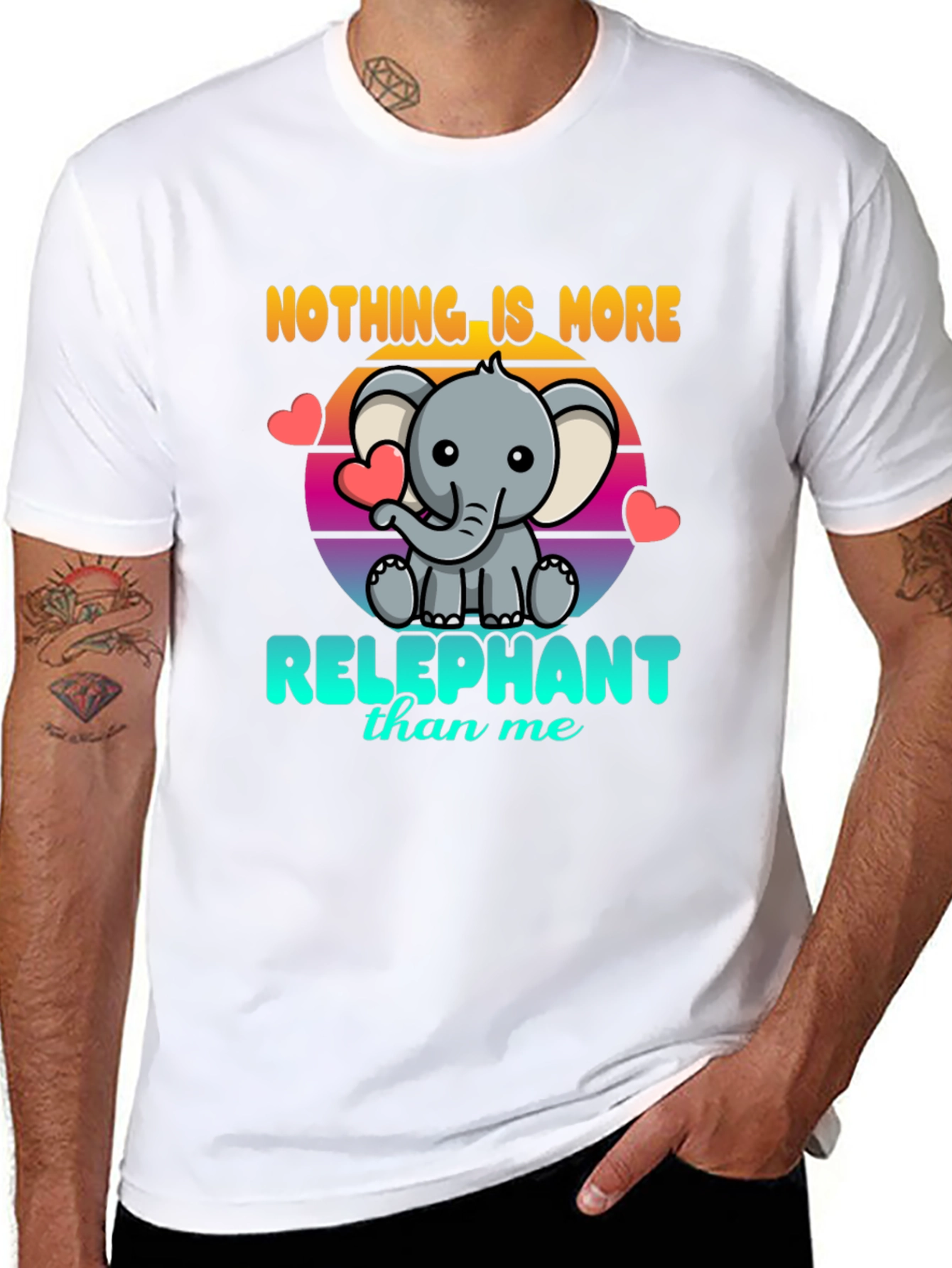 Black Relephant T-Shirt - Cute Elephant Design view 8