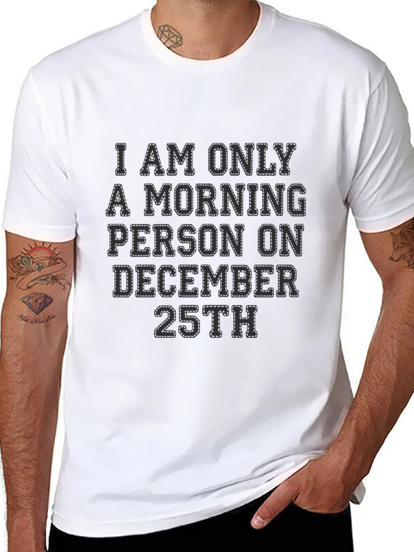 Black Christmas Morning Person Tee view 8