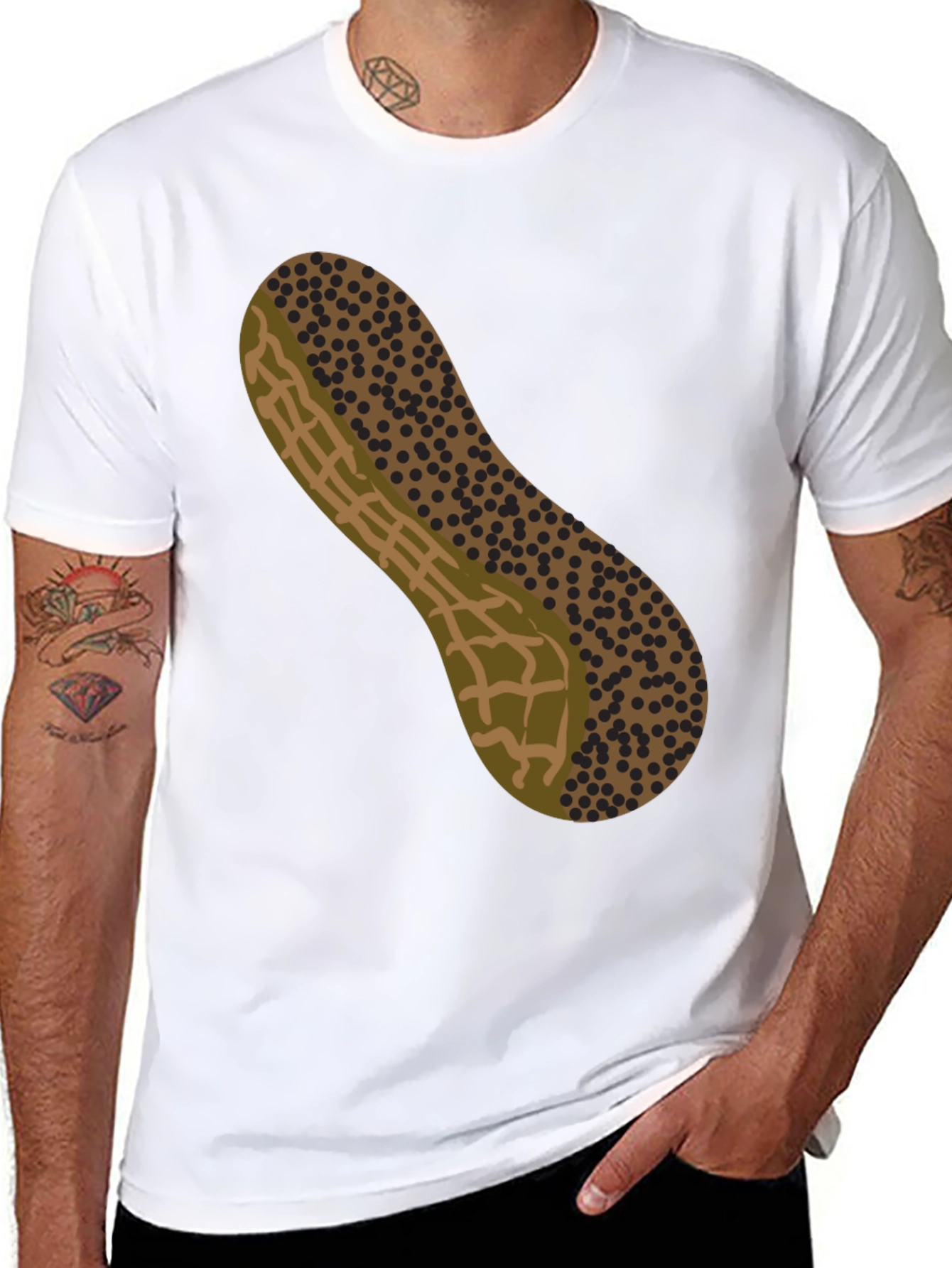Black Peanut Graphic T-Shirt - Novelty Design view 8