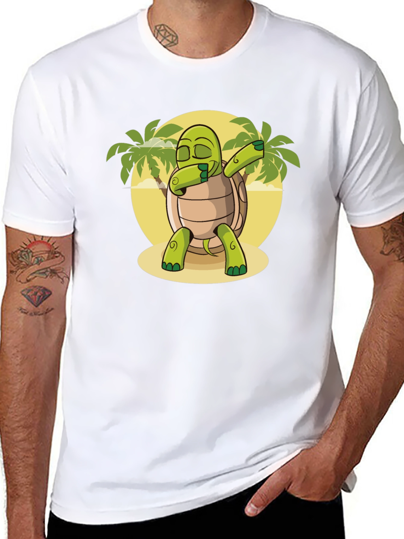 Black Dabbing Turtle T-Shirt: Fun & Unique Graphic Tee view 8