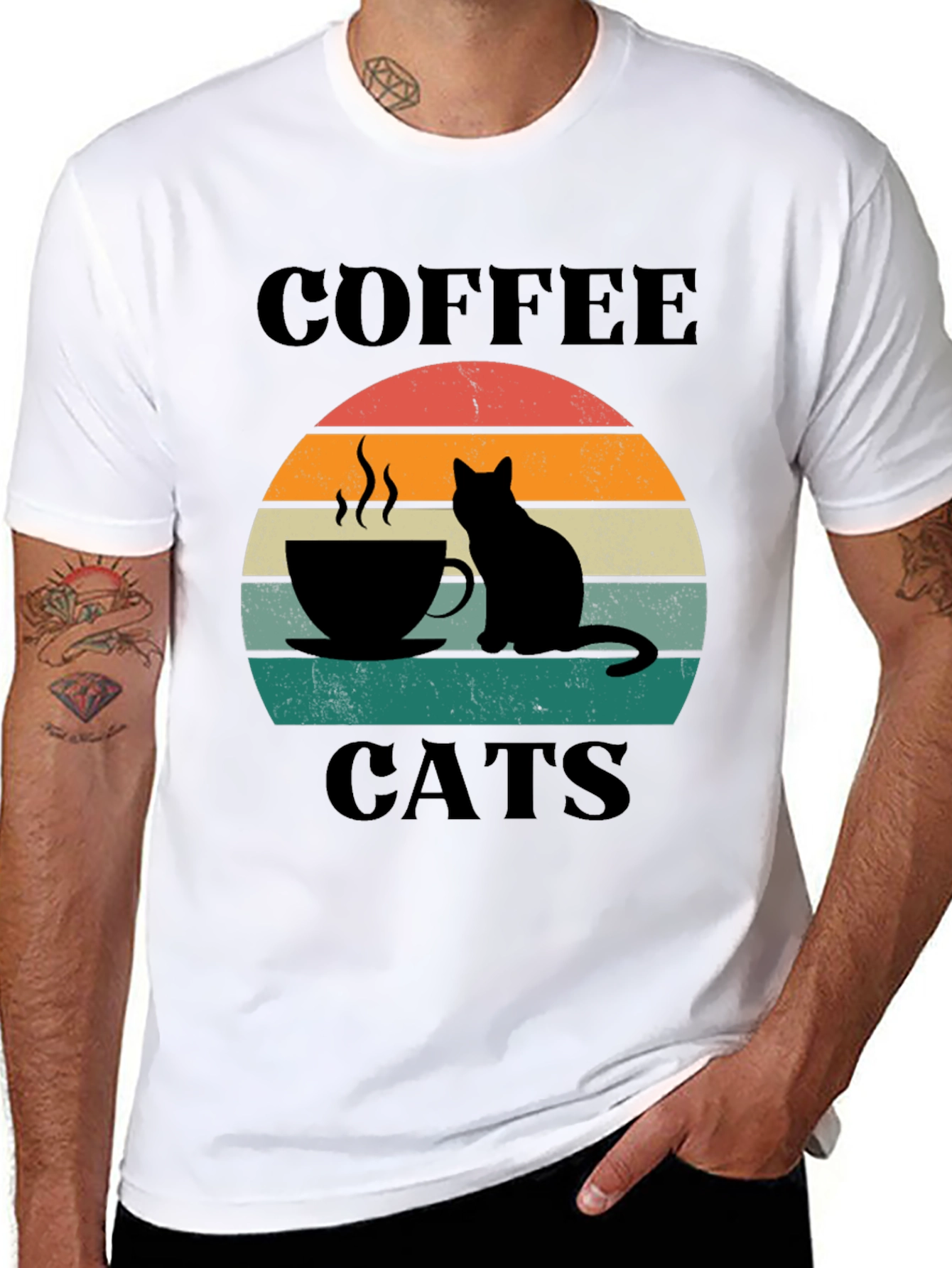 Black Coffee Cats T-Shirt view 8