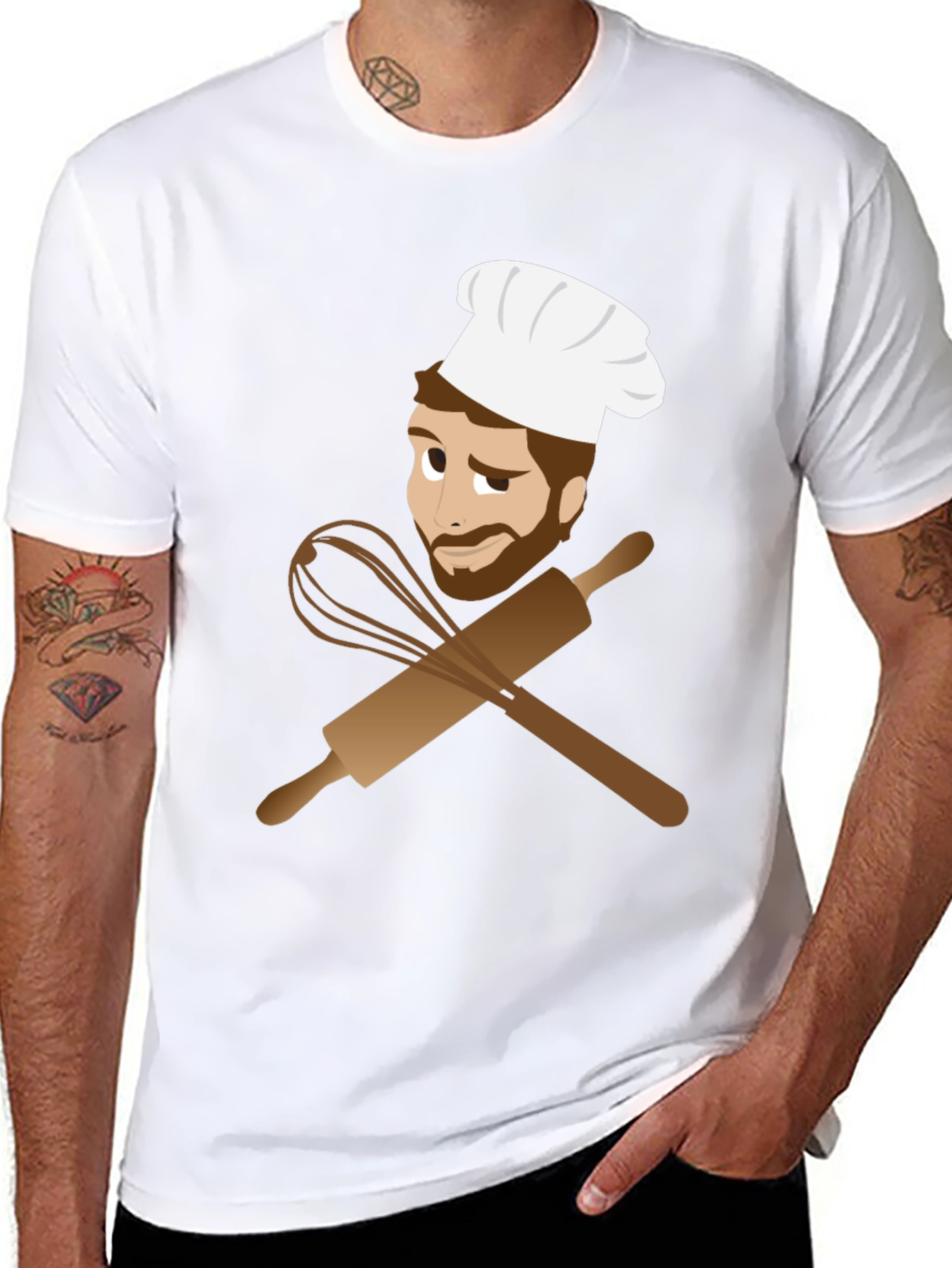 Black Chef's Kiss Graphic Tee - Culinary Design view 8