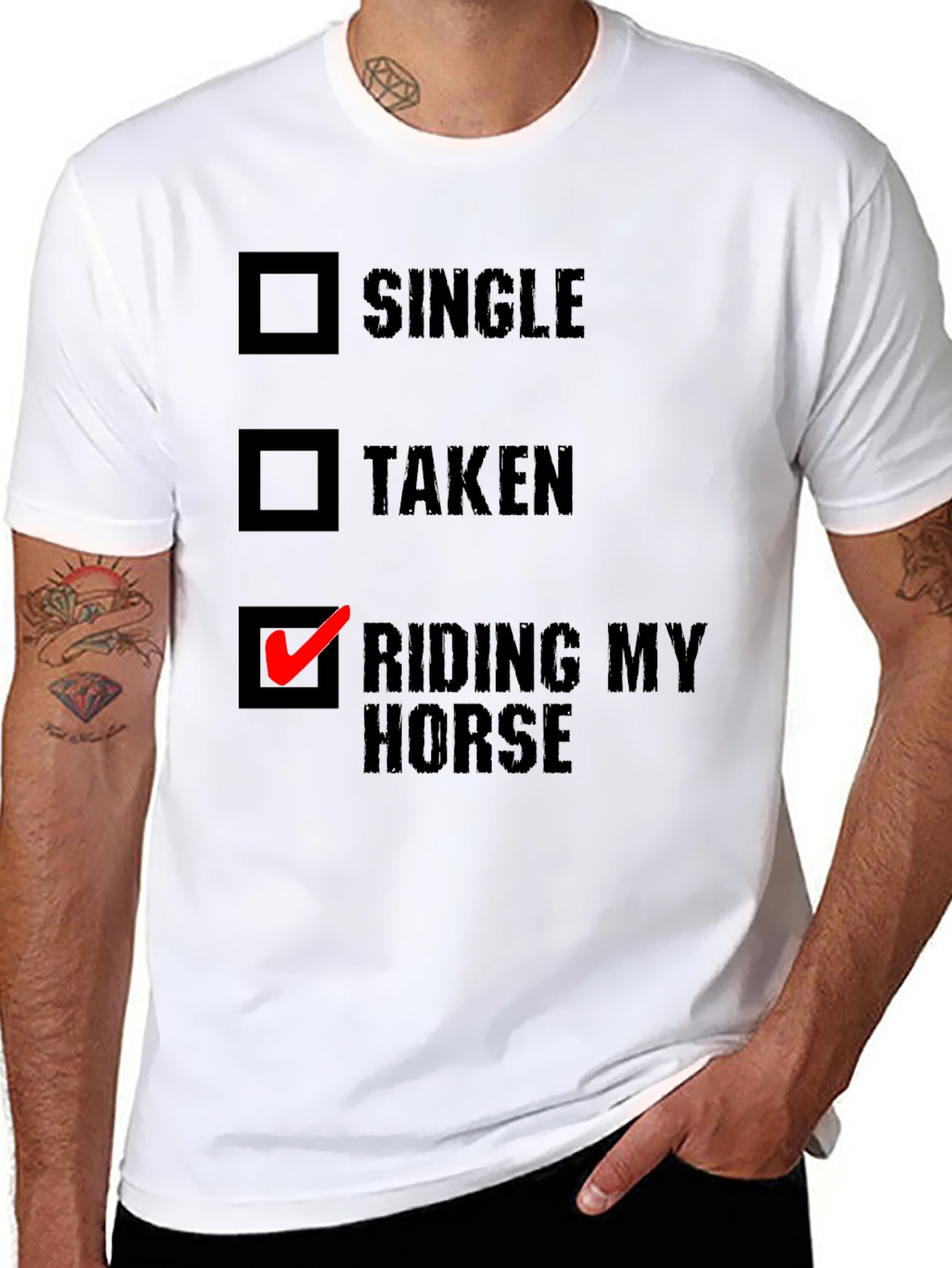 Black Riding My Horse T-Shirt - Novelty Equestrian Tee view 8