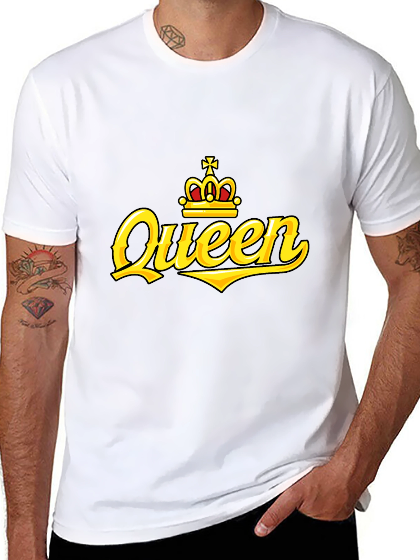 Black Queen Crown Graphic Print Black T-Shirt view 8