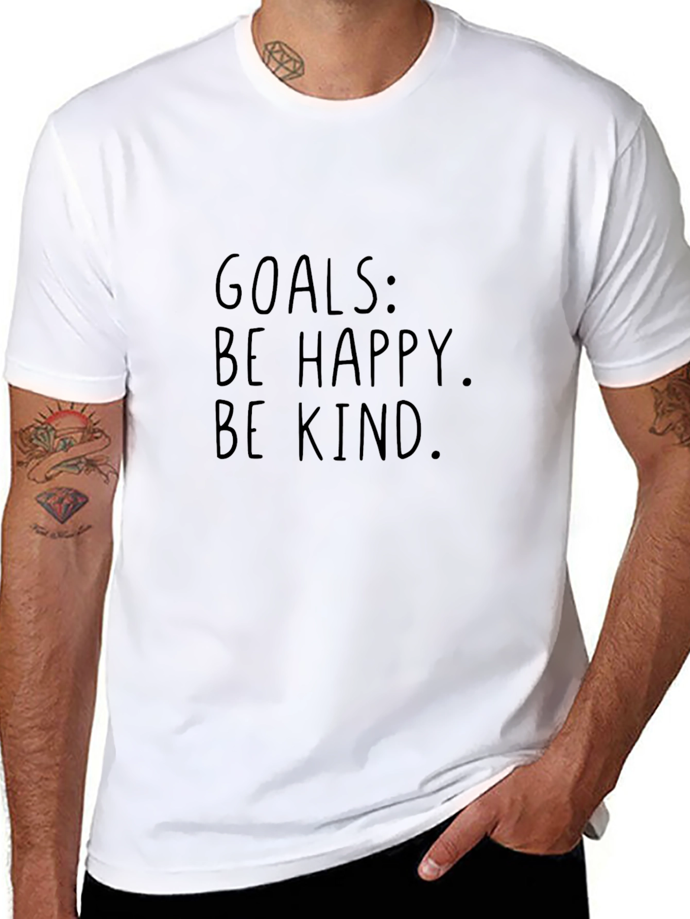 Black Goals: Be Happy Be Kind Graphic Tee view 8