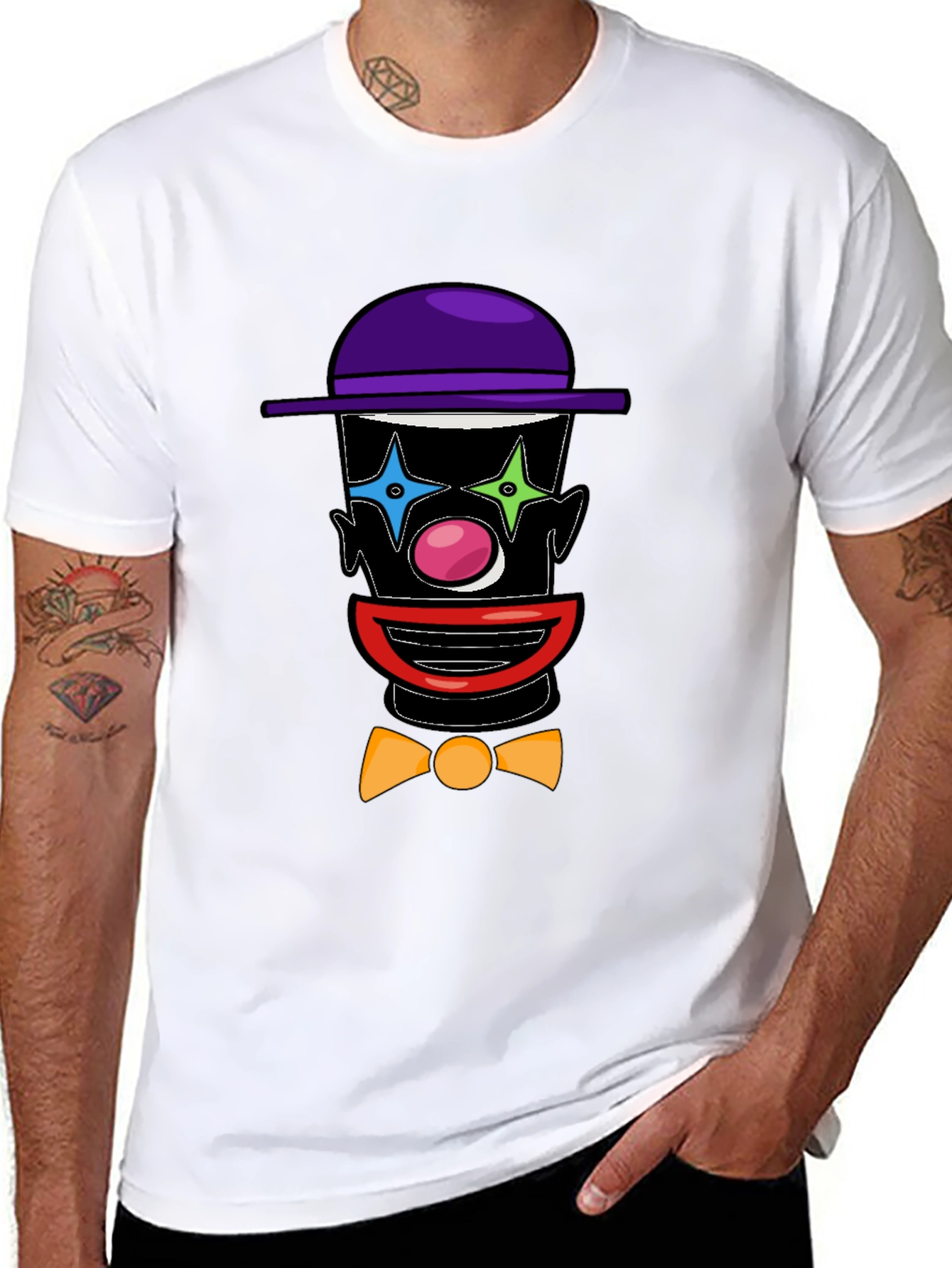 Black Clown Face Graphic Tee - Fun & Unique Design view 8