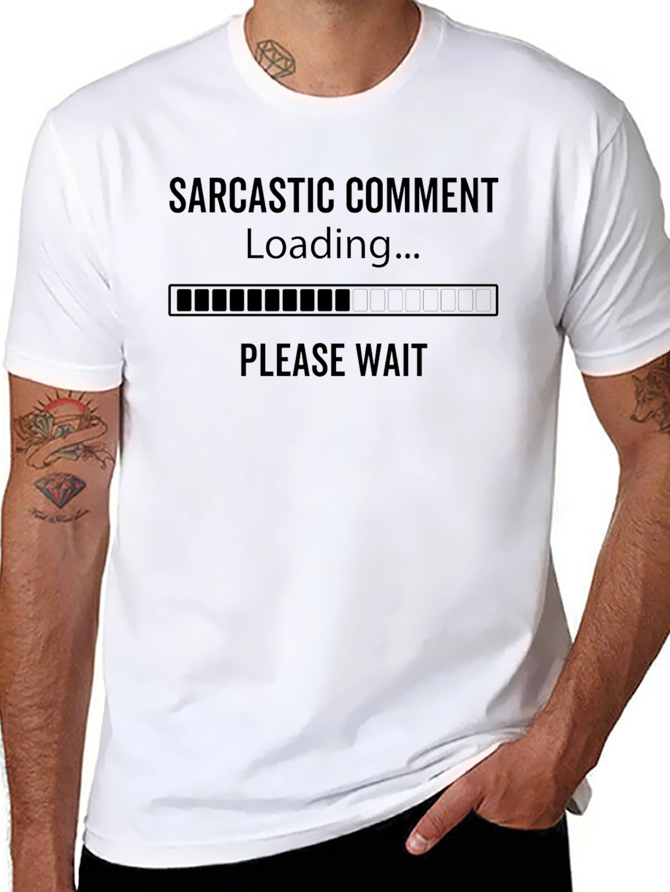 Black Sarcastic Comment Loading T-Shirt view 8