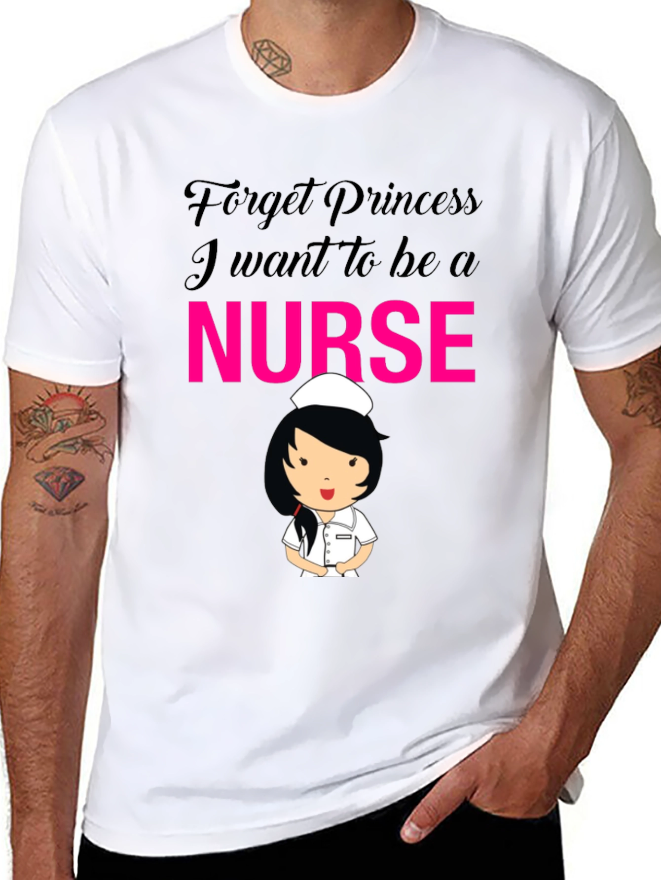Black Forget Princess Nurse T-Shirt view 8