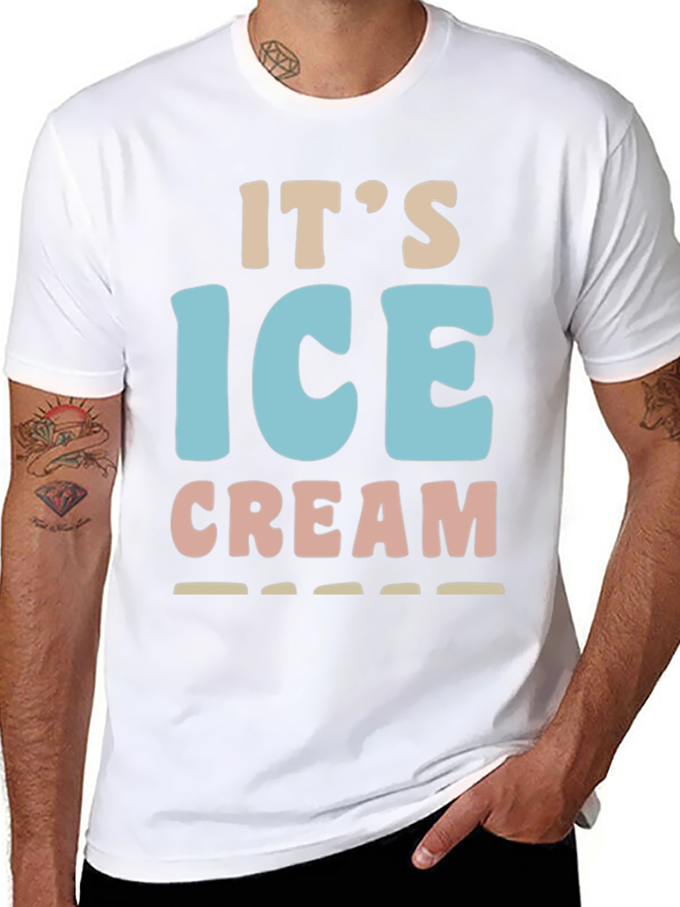 Black It's Ice Cream T-Shirt - Fun Dessert Tee view 8