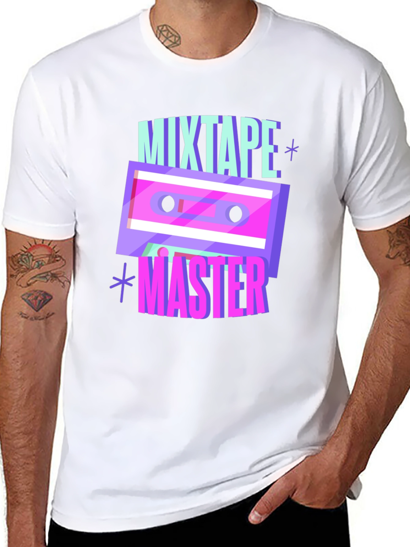 Black Mixtape Master Graphic T-Shirt view 8