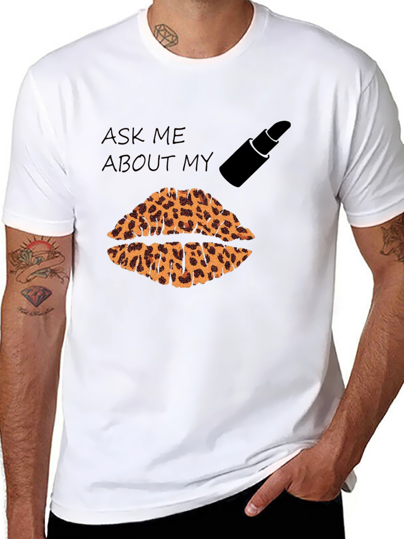 Black Leopard Lips Graphic T-Shirt view 8